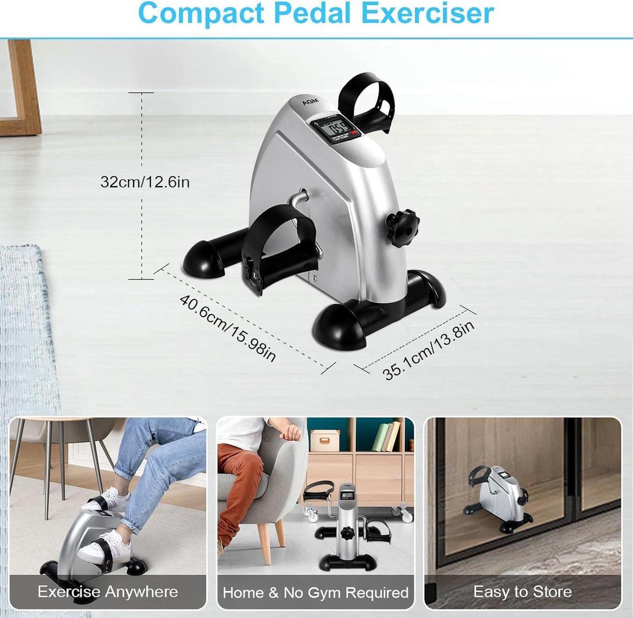 Alt view image 5 of 7 - Mini Exercise Bike, AGM Under Desk Bike Pedal Exerciser Foot Cycle Arm & Leg Pedal Exerciser with LCD Screen Displays