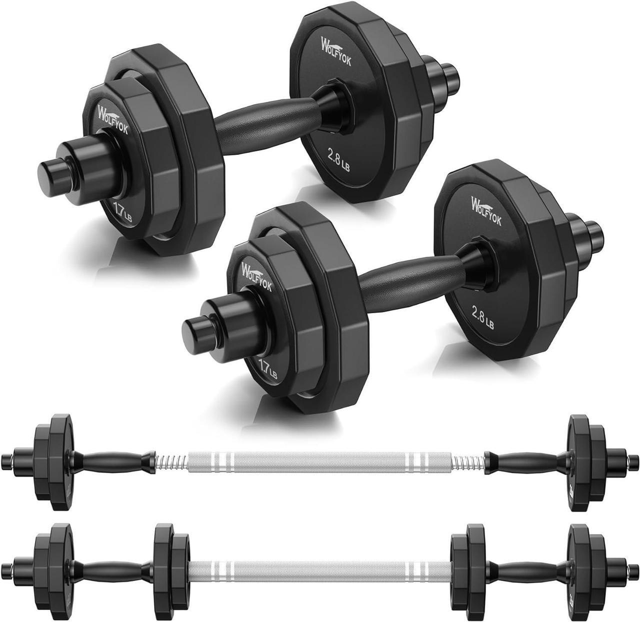 Main image of Weights Dumbbells Set, Adjustable Dumbbell Sets 22Lbs 44Lbs 66Lbs 88Lbs with Solid Steel, Barbell Free Weight Set with Connector Workout Home Gym Equipment for Men Women Strength Training Shaping