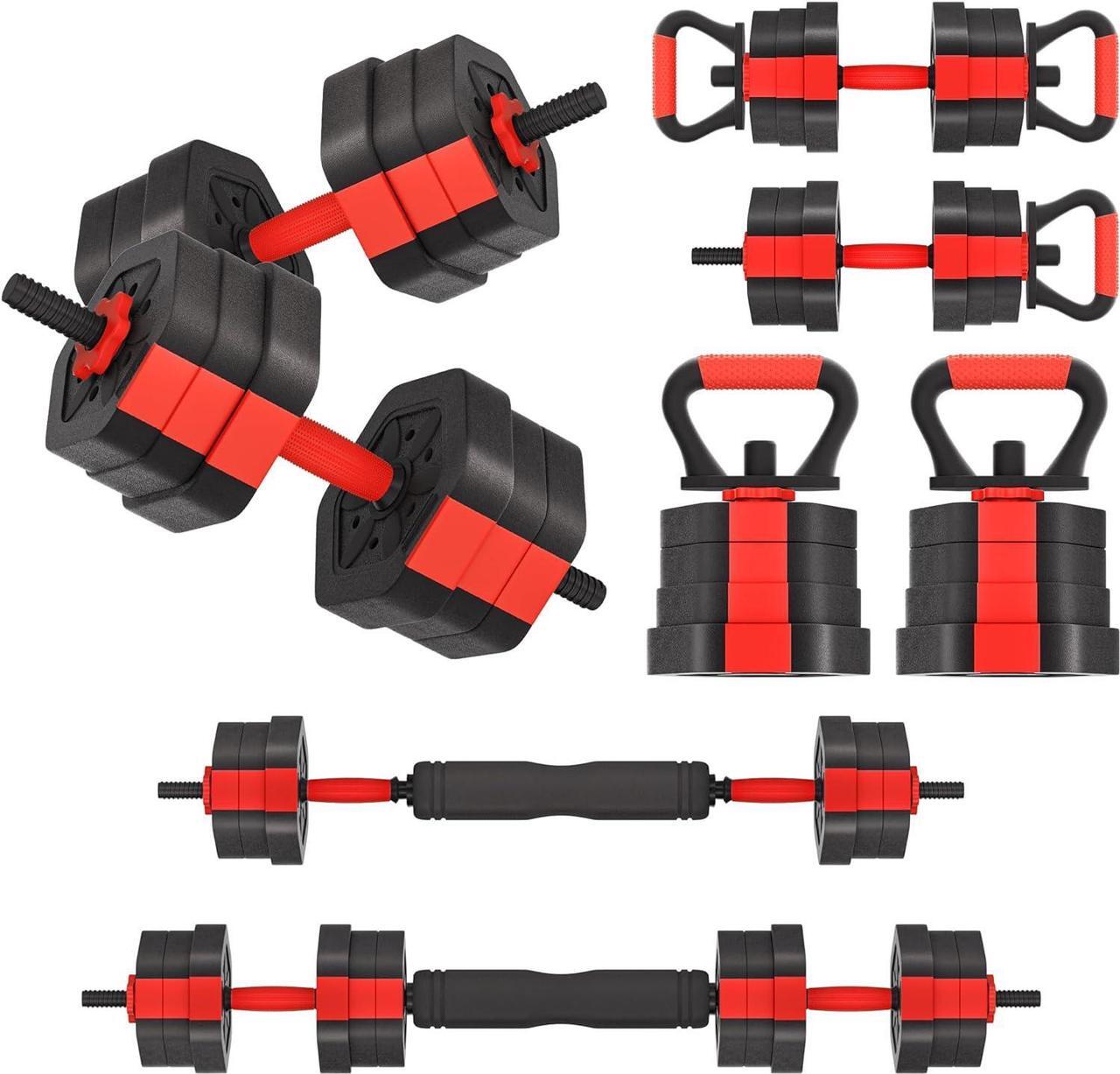 Main image of VIVITORY Dumbbell Sets Adjustable Weights, Free Weights Dumbbells Set with Connector, Non-Rolling Adjustable Dumbbell Set, Barbell Weights Set for Home Gym, Hexagon, Cement Mixture