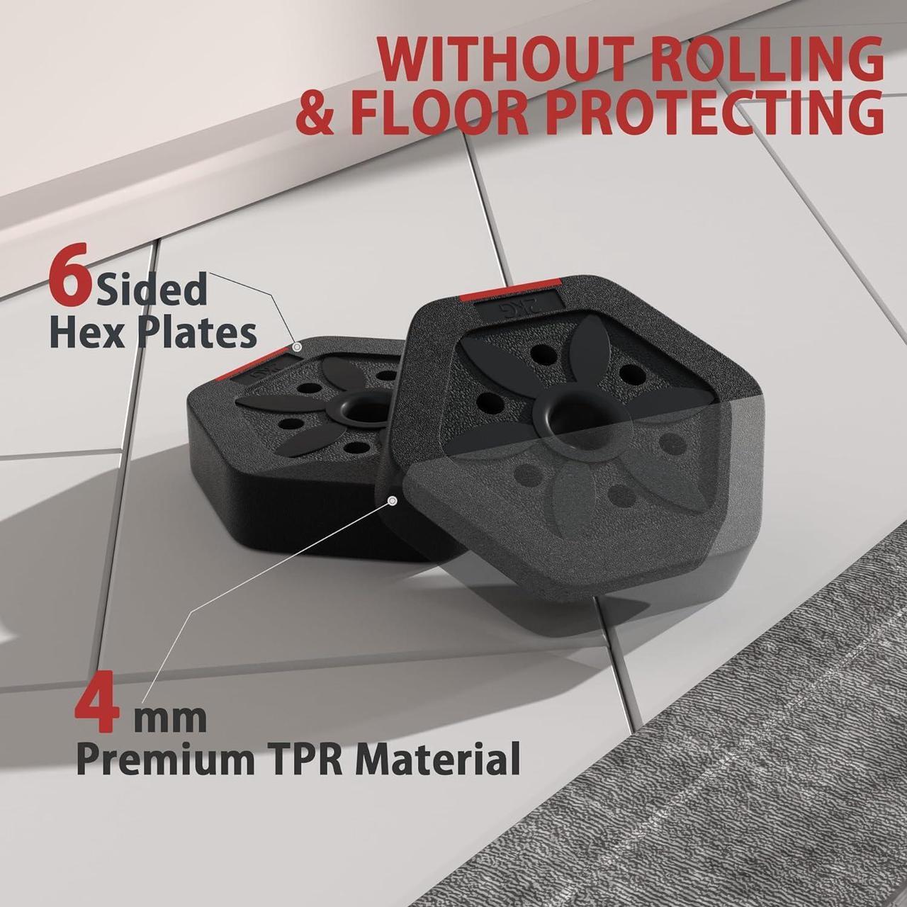 Alt view image 4 of 7 - VIVITORY Dumbbell Sets Adjustable Weights, Free Weights Dumbbells Set with Connector, Non-Rolling Adjustable Dumbbell Set, Barbell Weights Set for Home Gym, Hexagon, Cement Mixture