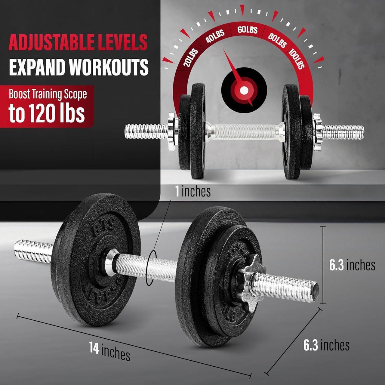 Alt view image 3 of 6 - Yes4All Adjustable Dumbbell Set with Weight Plates, Star Lock Collars/Connector, 40lbs to 200lbs Adjustable Weight Plates Set