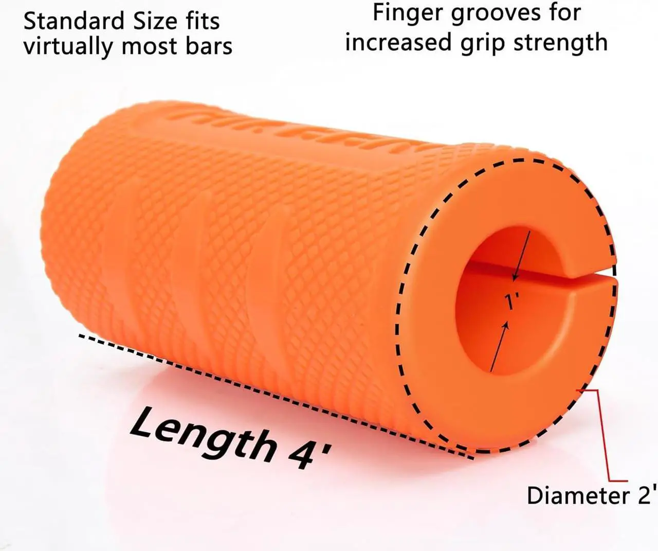 Alt view image 2 of 7 - Thick Bar Dumbbell Grips,Non Slip Hard Rubber Barbell Grips,Grips for Weight Lifting, Muscle Building-2" Outer Diameter