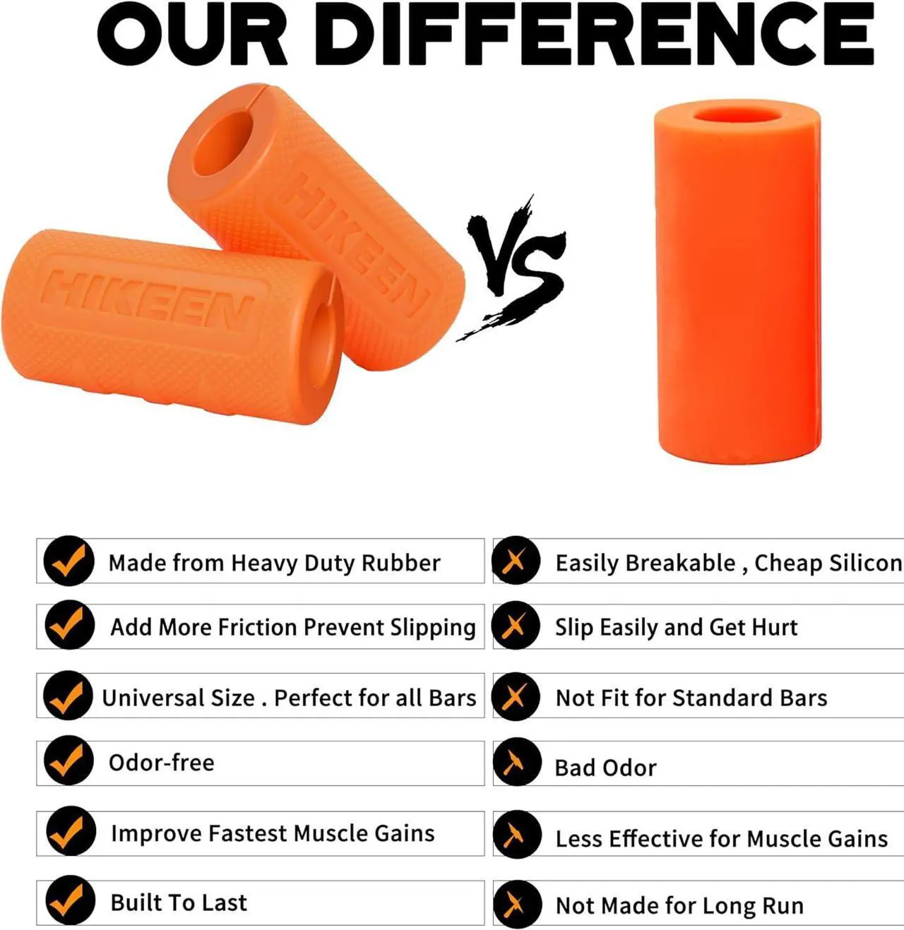 Alt view image 4 of 7 - Thick Bar Dumbbell Grips,Non Slip Hard Rubber Barbell Grips,Grips for Weight Lifting, Muscle Building-2" Outer Diameter