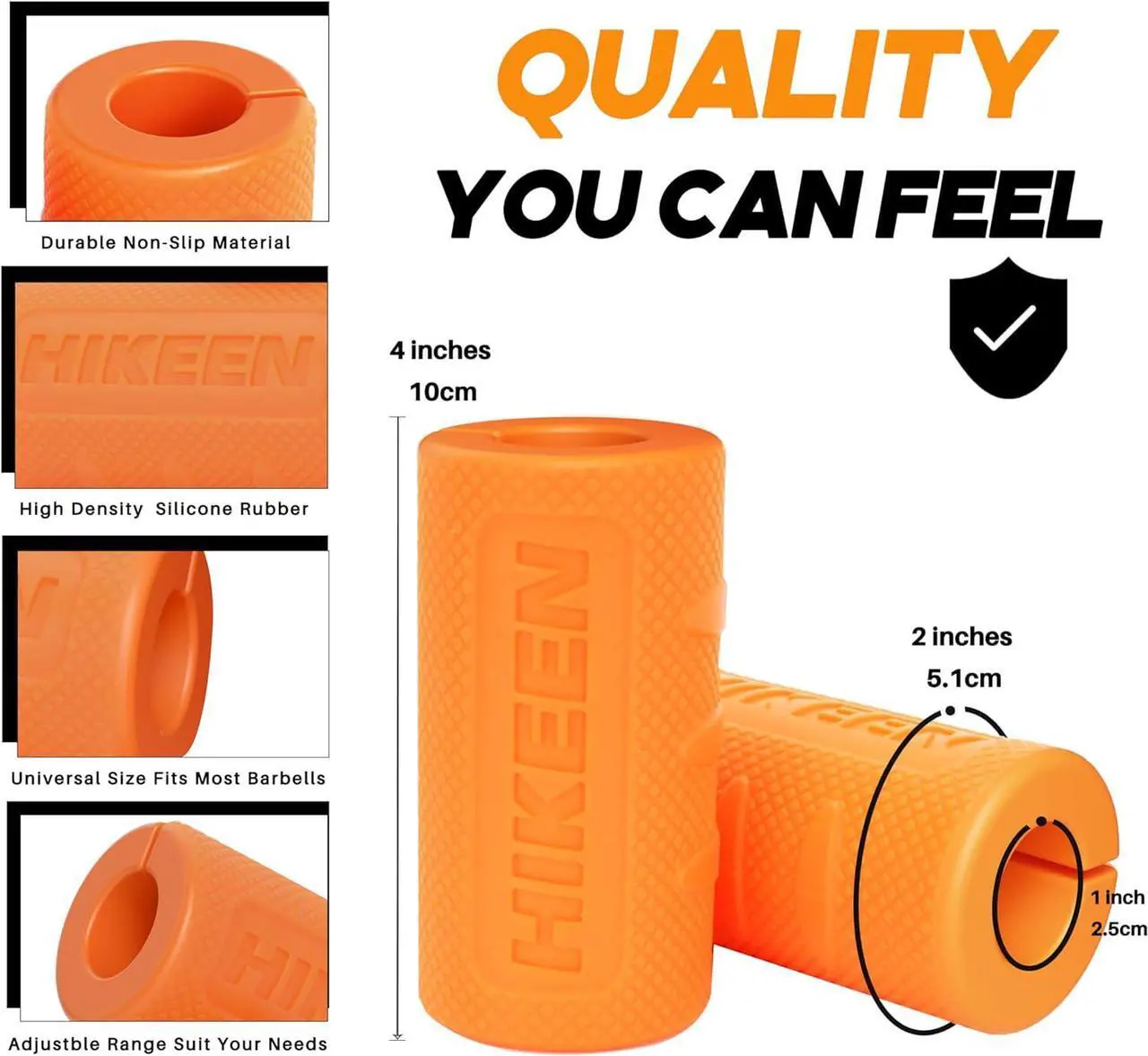Alt view image 6 of 7 - Thick Bar Dumbbell Grips,Non Slip Hard Rubber Barbell Grips,Grips for Weight Lifting, Muscle Building-2" Outer Diameter