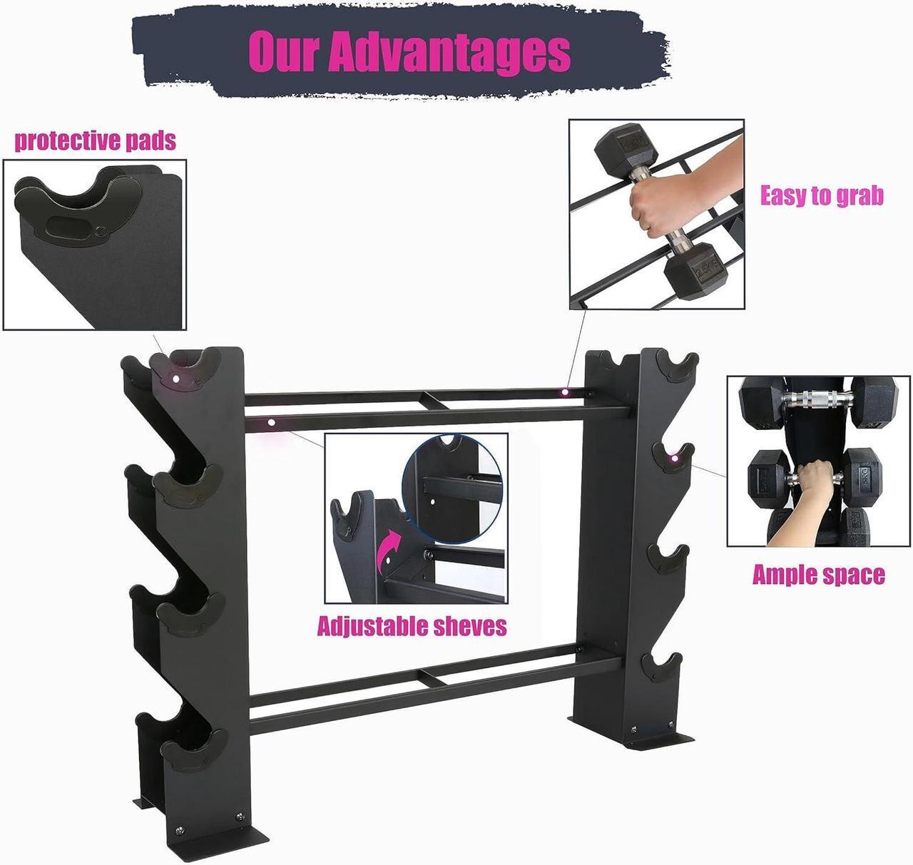 Alt view image 6 of 7 - Dumbbell Rack Dumbbell Storage Rack Weight Organizer RacK Free weight dumbbell rack Home gym Organizer