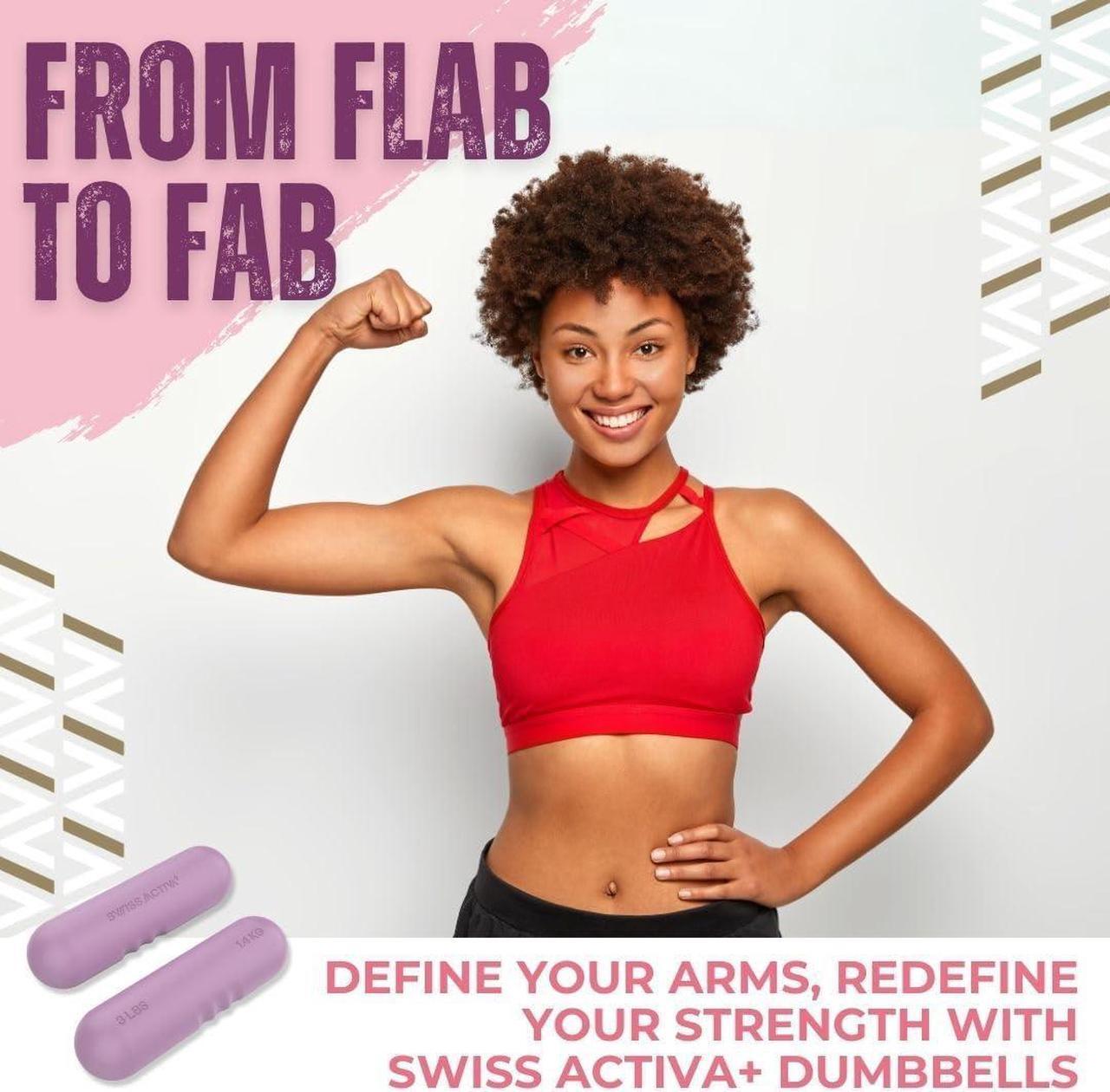 Alt view image 2 of 7 - Swiss Activa+ Premium 3 lb Weights for Women Set of 2 - Durable Silicone and Pure Iron Dumbbells for Women at Home -Hand Weights Set for Women - Pilates Weights - Ideal Hand Weights for Walking