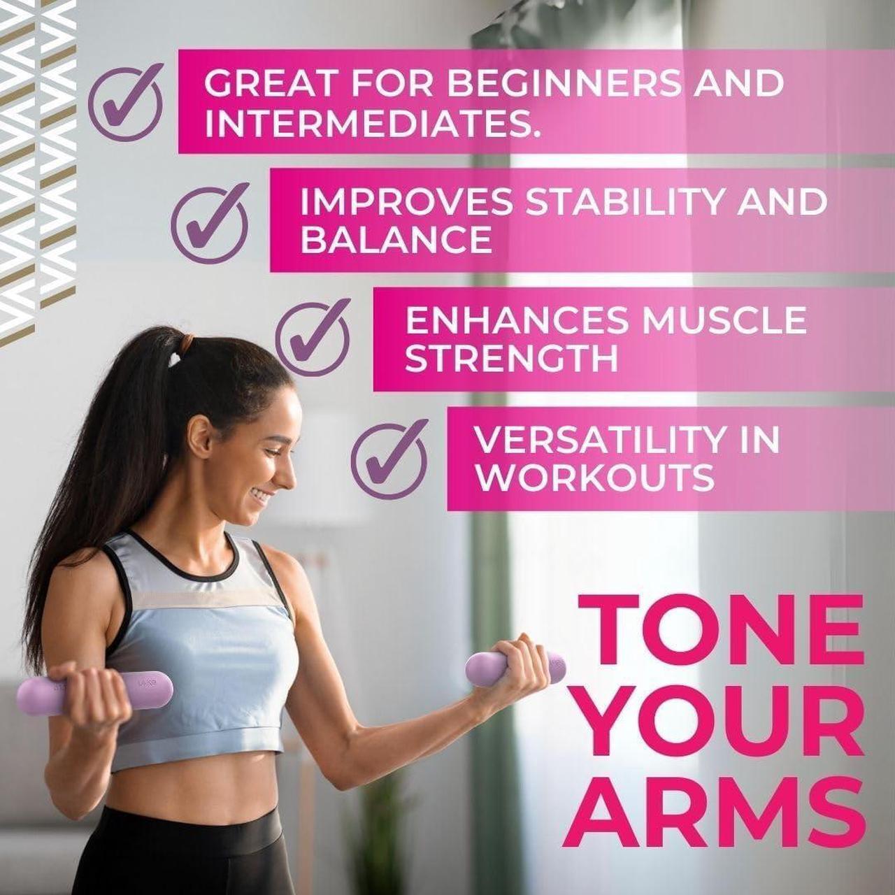 Alt view image 4 of 7 - Swiss Activa+ Premium 3 lb Weights for Women Set of 2 - Durable Silicone and Pure Iron Dumbbells for Women at Home -Hand Weights Set for Women - Pilates Weights - Ideal Hand Weights for Walking