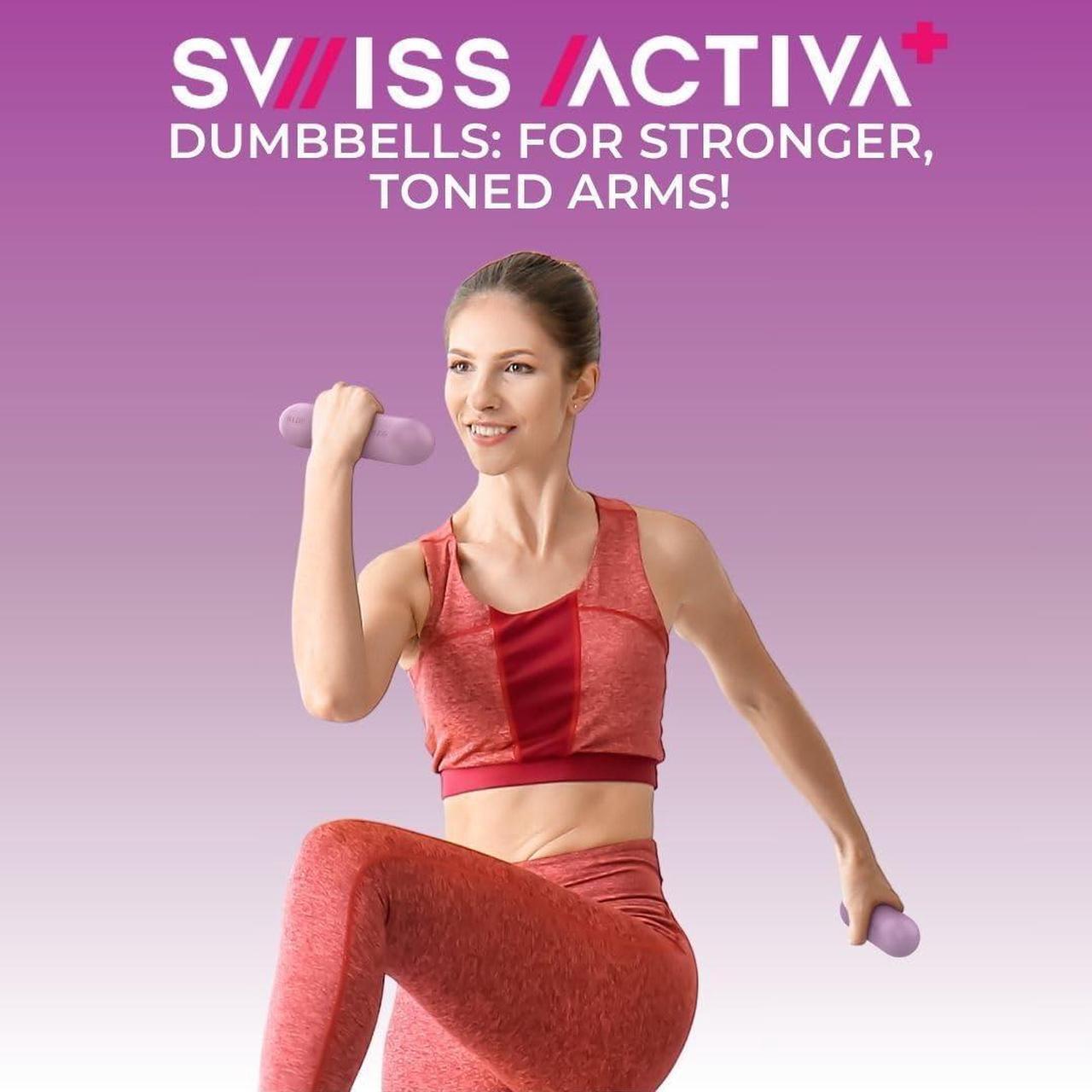 Alt view image 7 of 7 - Swiss Activa+ Premium 3 lb Weights for Women Set of 2 - Durable Silicone and Pure Iron Dumbbells for Women at Home -Hand Weights Set for Women - Pilates Weights - Ideal Hand Weights for Walking