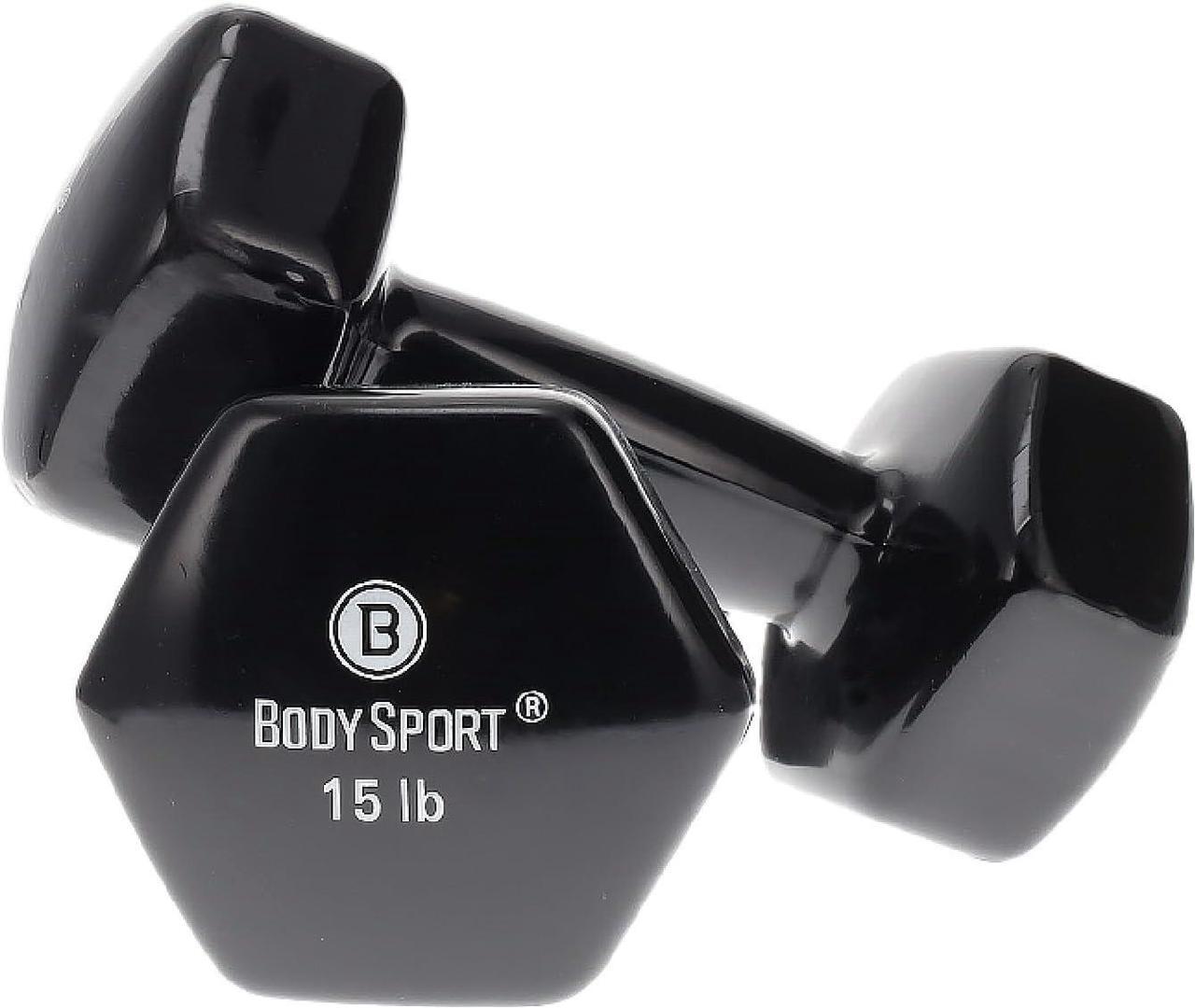 Main image of Body Sport Vinyl Dumbbell Hand Weight  Dumbbells for Exercises  Strength Training Equipment  Neoprene Dumbbells  Home Gym Accessories  Weight Training  Pair