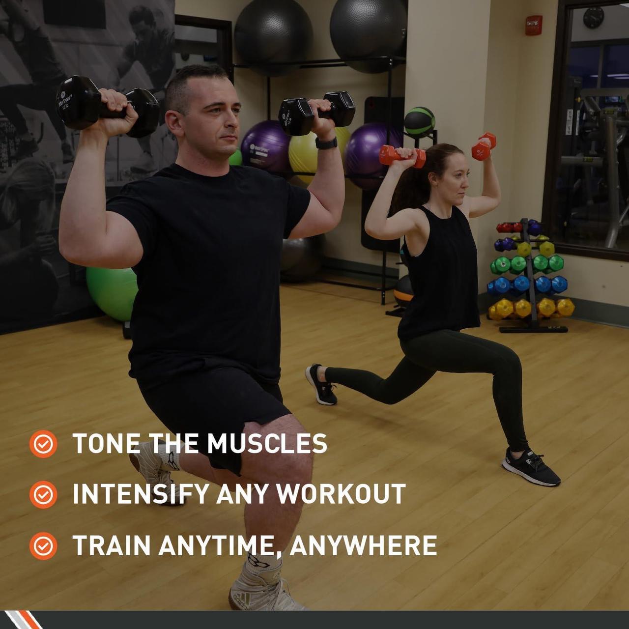 Alt view image 6 of 7 - Body Sport Vinyl Dumbbell Hand Weight  Dumbbells for Exercises  Strength Training Equipment  Neoprene Dumbbells  Home Gym Accessories  Weight Training  Pair