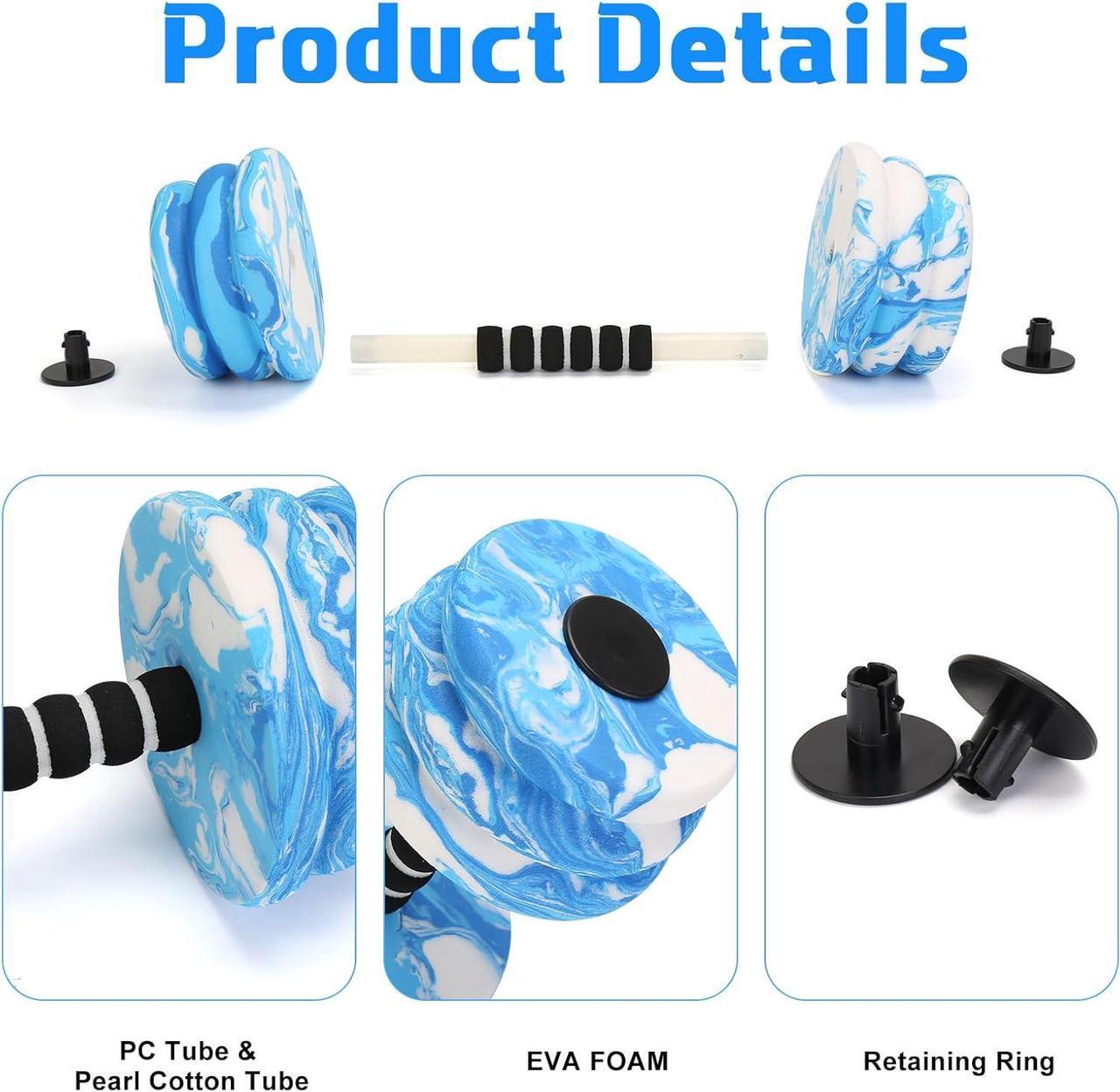 Alt view image 3 of 7 - Aquatic Dumbbells, 2PCS Water Weights for Pool Exercise, High-Density EVA-Foam Pool Weights for Water Exercise, Weight LossWater Workout Equipment for Adult