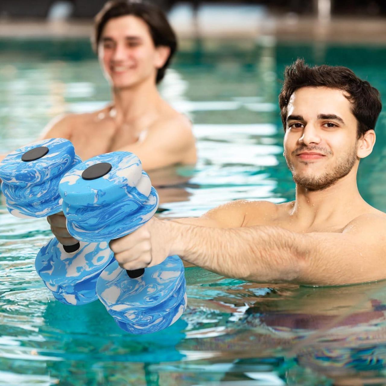 Alt view image 6 of 7 - Aquatic Dumbbells, 2PCS Water Weights for Pool Exercise, High-Density EVA-Foam Pool Weights for Water Exercise, Weight LossWater Workout Equipment for Adult