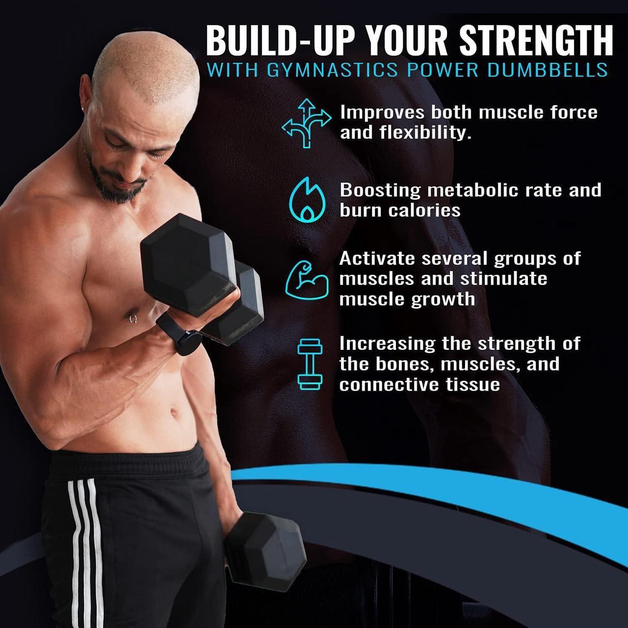Alt view image 3 of 7 - 25 LB Hex Dumbbell Exercise & Fitness Weights Dumbbells for Women & Men 25 Pound Free Weight