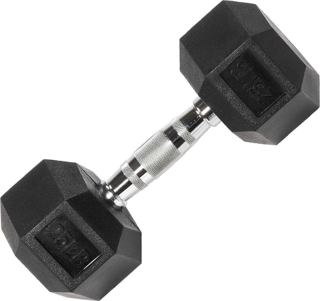 Alt view image 7 of 7 - 25 LB Hex Dumbbell Exercise & Fitness Weights Dumbbells for Women & Men 25 Pound Free Weight