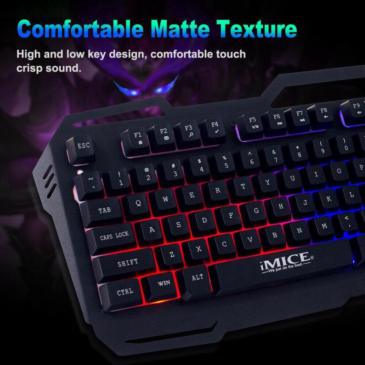 Alt view image 5 of 6 - For PC PS4 Xbox One Gaming Headset and Keyboard and Mouse Combo Backlight w/ Mic
