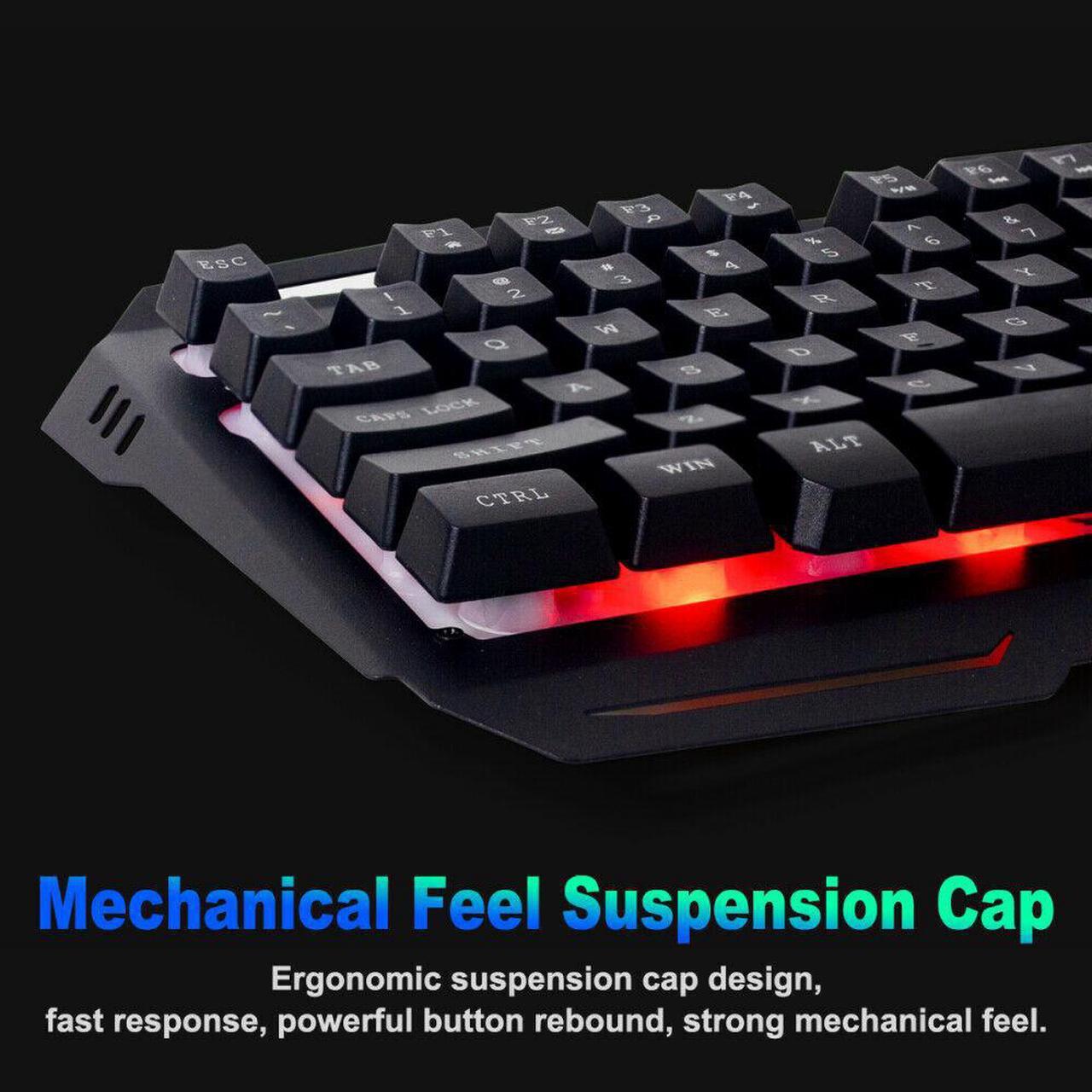 Alt view image 6 of 6 - For PC PS4 Xbox One Gaming Headset and Keyboard and Mouse Combo Backlight w/ Mic