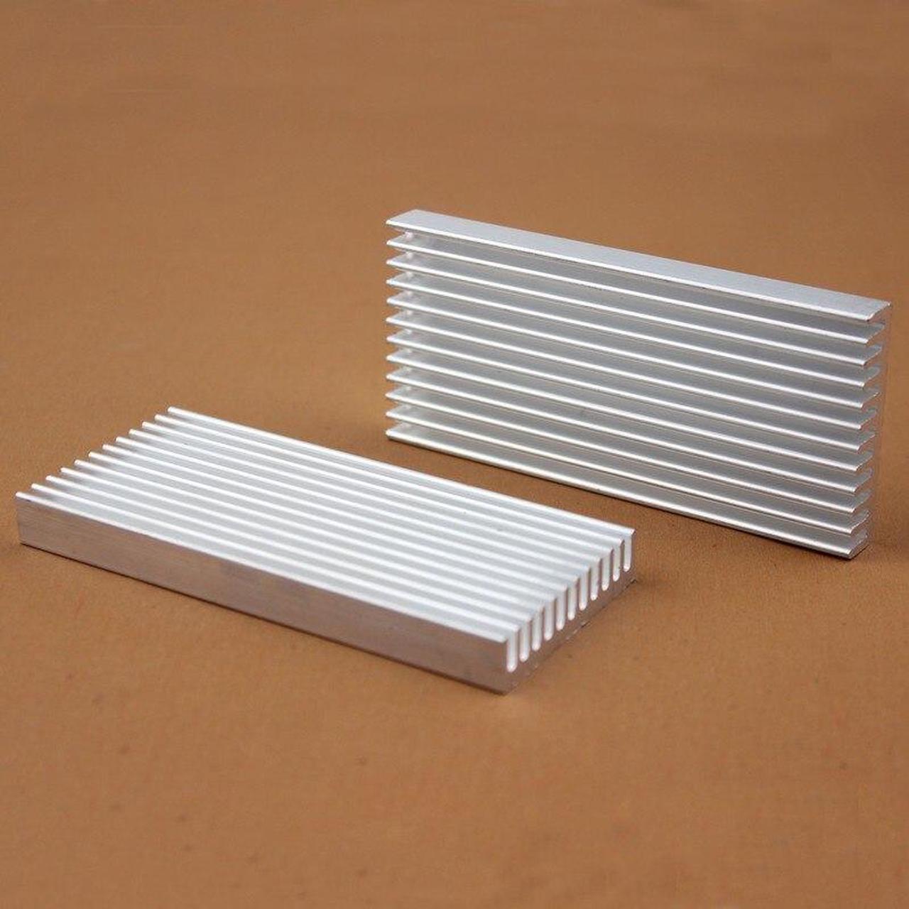 Alt view image 3 of 6 - 2 Pieces lot 100mm x 45mm x 10mm Aluminum Heatsink Radiator For Chip LED Computer Cooler