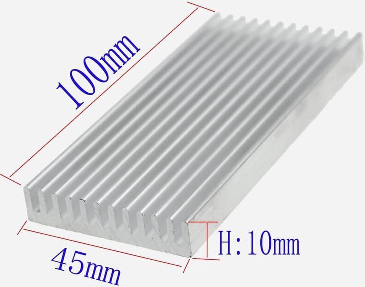Main image of 2 Pieces lot 100mm x 45mm x 10mm Aluminum Heatsink Radiator For Chip LED Computer Cooler