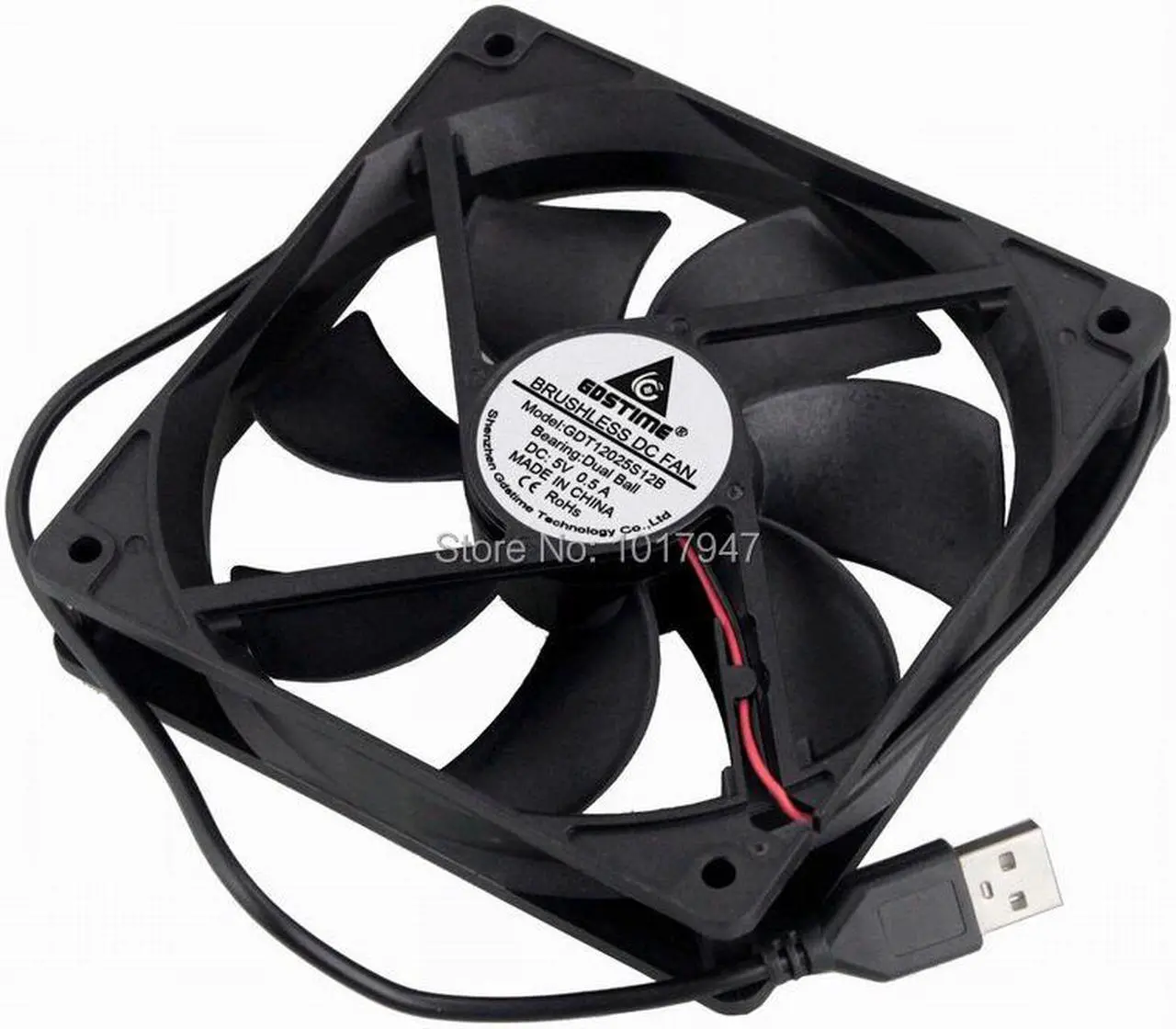 Main image of 20 Pieces LOT Dual Ball Bearing 0.5A 5V USB 120mm x 120mm x 25mm 12cm DC Industrial Exhaust ooling Fan