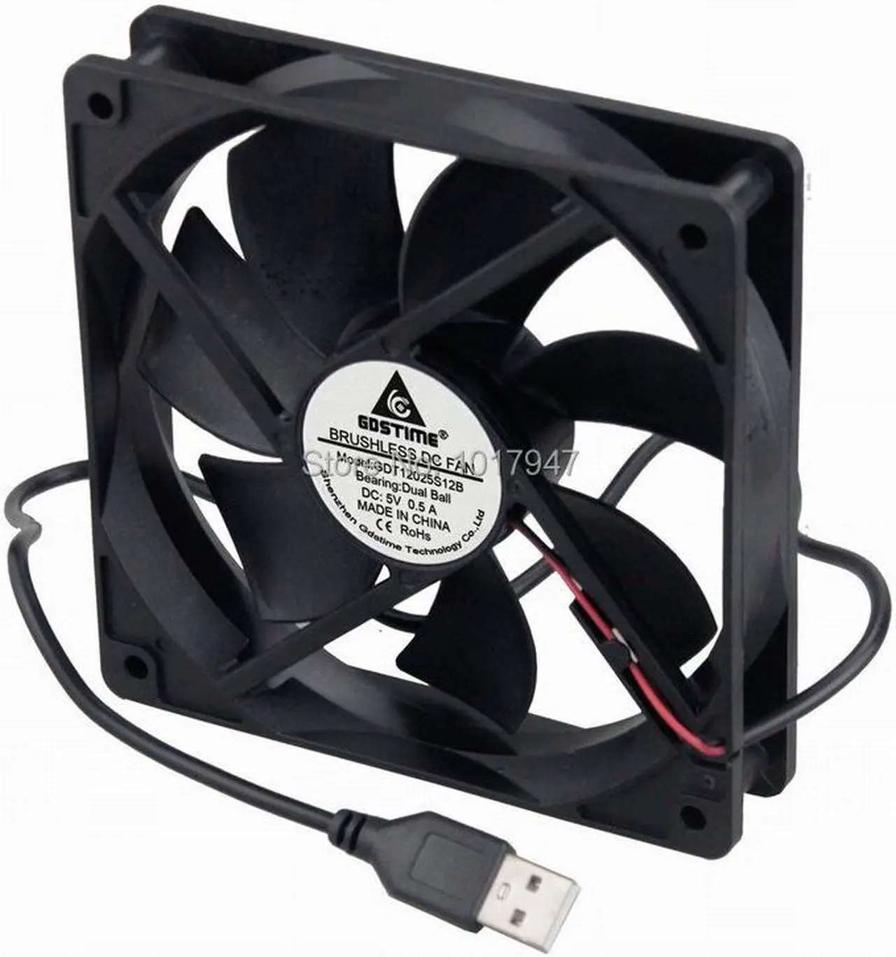Alt view image 6 of 6 - 20 Pieces LOT Dual Ball Bearing 0.5A 5V USB 120mm x 120mm x 25mm 12cm DC Industrial Exhaust ooling Fan