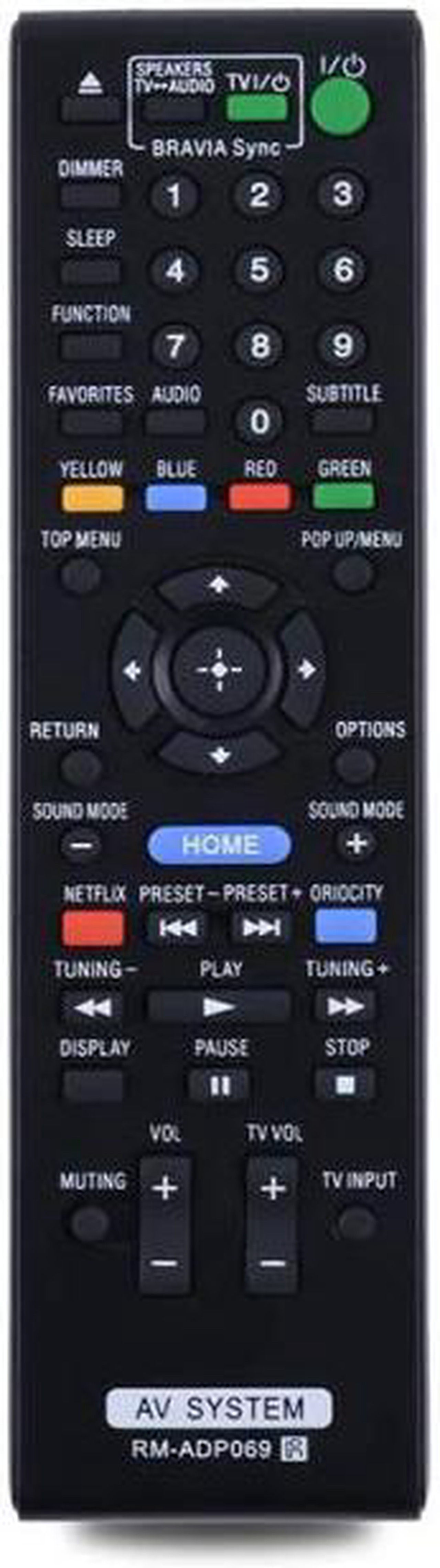 Remote for Sony AV RM-ADP069 HBD-E580 BDV-N790W HB-DE3100 ADP059 ADP057 ...