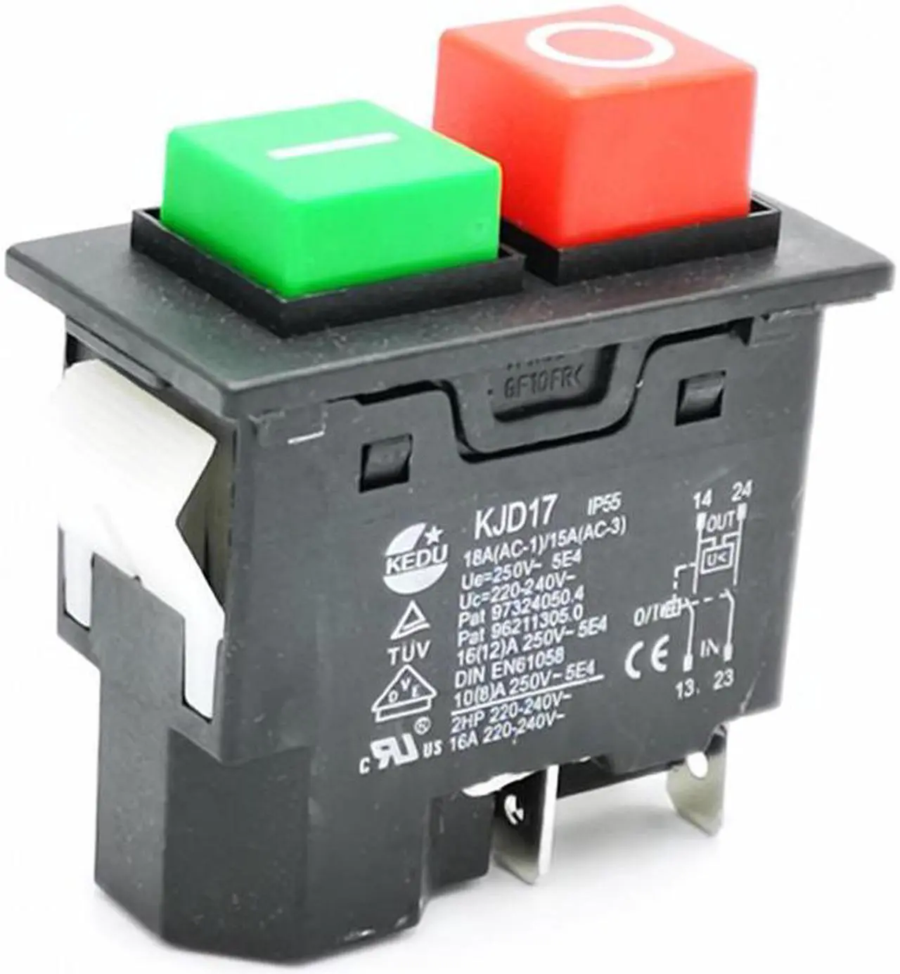 4pin IP55 220-240V 16A Electromagnetic Push button Safety Switch for ...