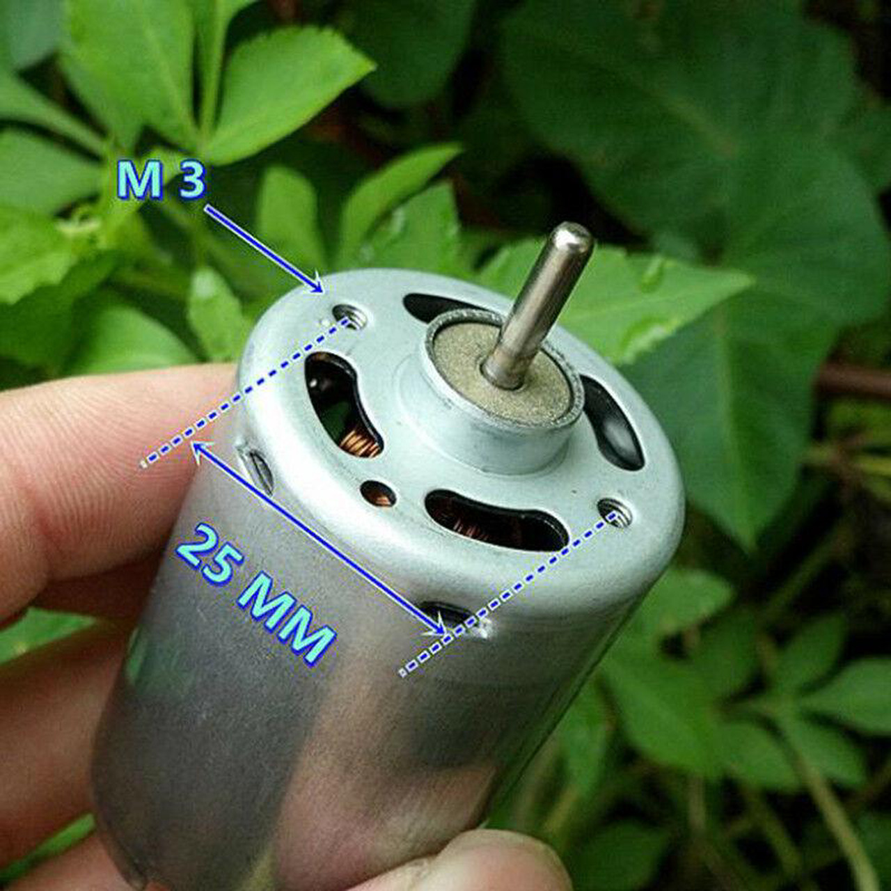 thumbnail image 2 of Mabuchi RS-545SH-22100 12V-24V DC Motor - 8500RPM, 36mm Carbon Brush, Spindle Motor For DIY Projects 2 of 3