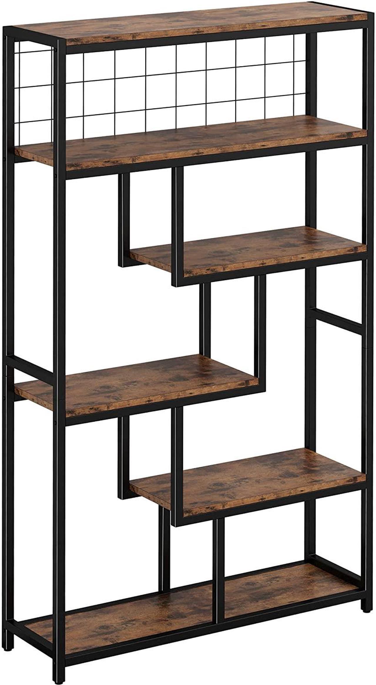 Main image of IRONCK Bookshelves and Bookcases 6-Shelf Etagere Bookcase, Industrial Open Display Shelves Geometric Bookcase with Sturdy Metal Frame