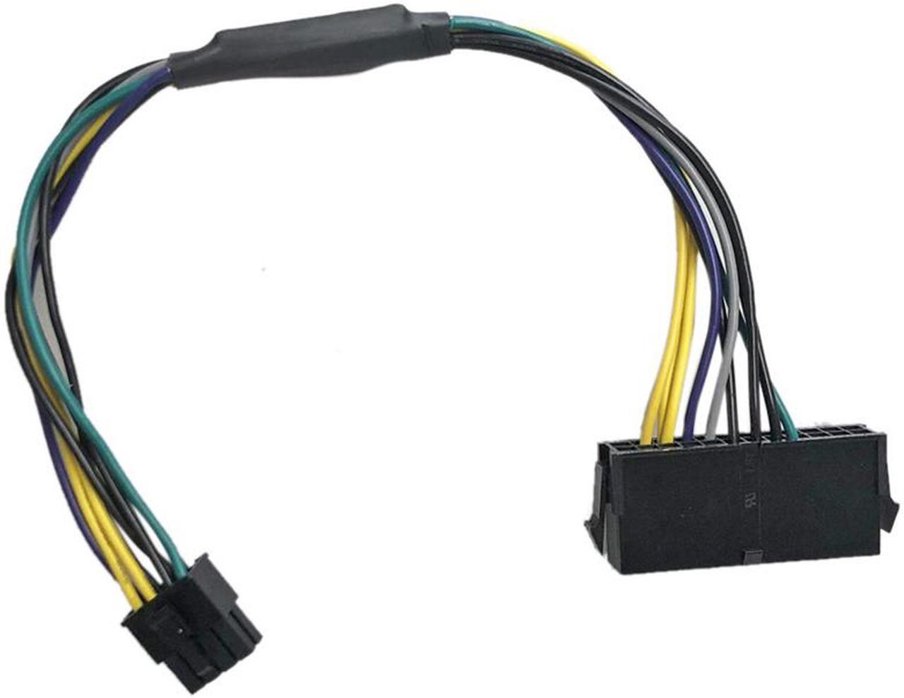 12" 24-Pin to 8-Pin 18AWG ATX Power Supply Adapter Cable For Dell Computers