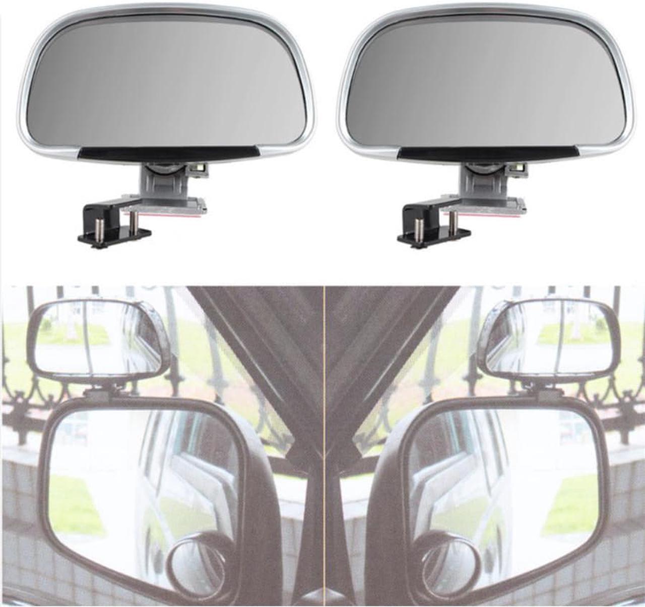 Acaigel Pair Adjustable Car Blind Spot Side Rear View Mirror Assist Wide Angle Silver