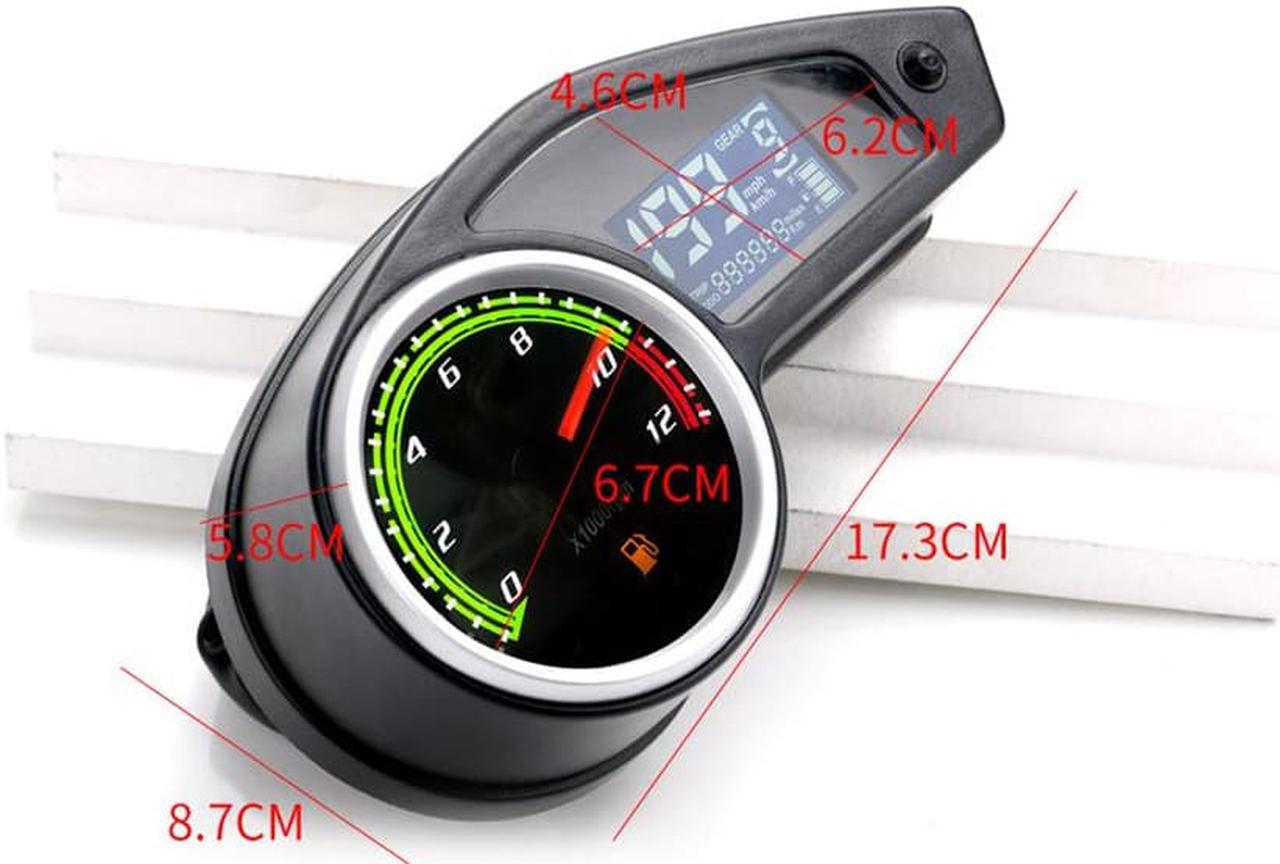 Alt view image 5 of 5 - Furulu Digital Speedometer Tachometer Odometer Motorcycle Gauge For RPS Hawk 250