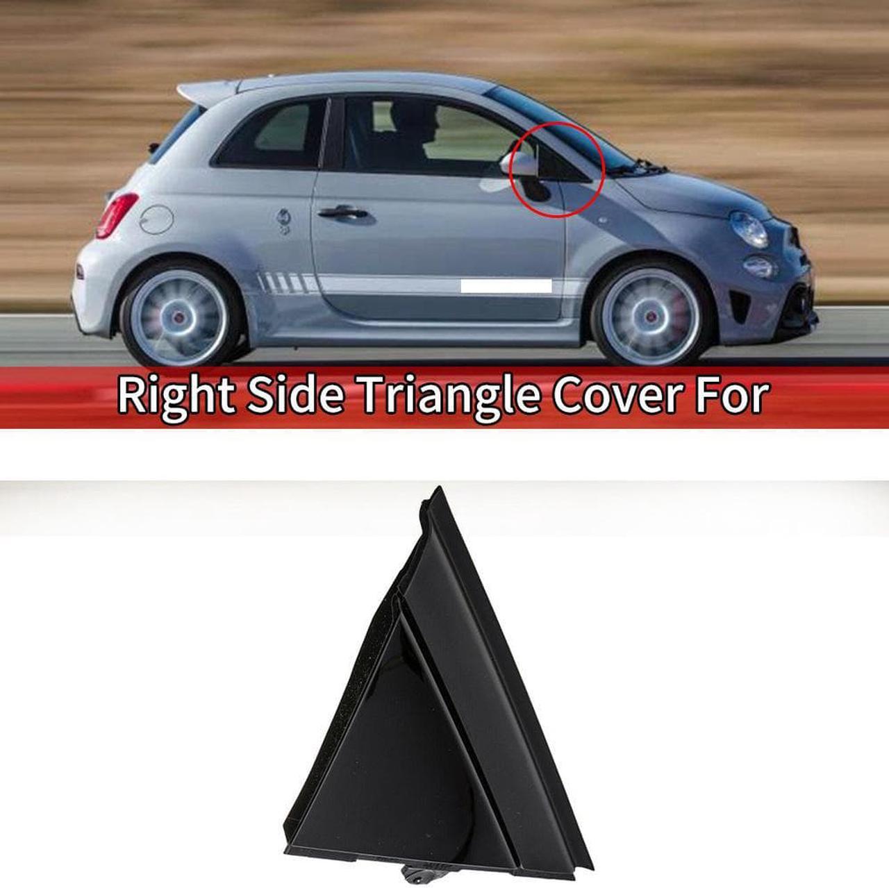 Acaigel Gloss Black Right Side Door Mirror Flag Cover Molding ABS For Fiat 500 2012-2017