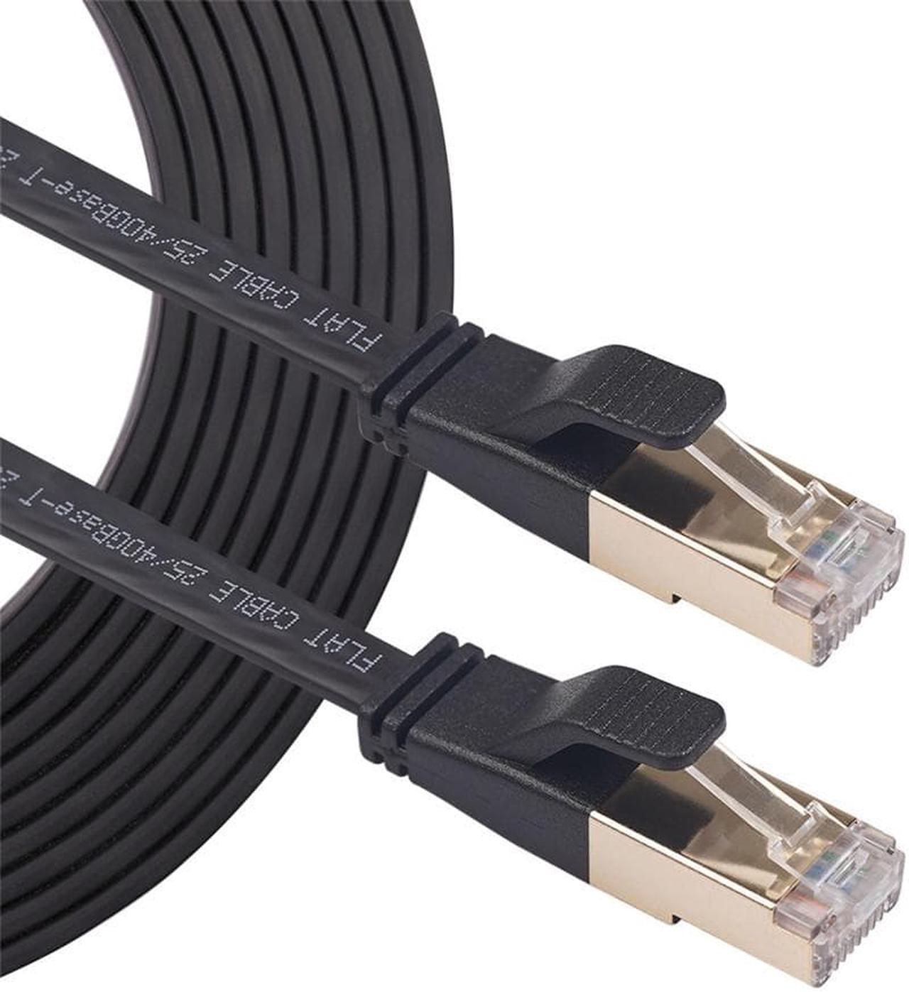 RJ45 CAT8 Network Cable Flat Shielded Ethernet LAN High Speed 2000MHz 40GBPS