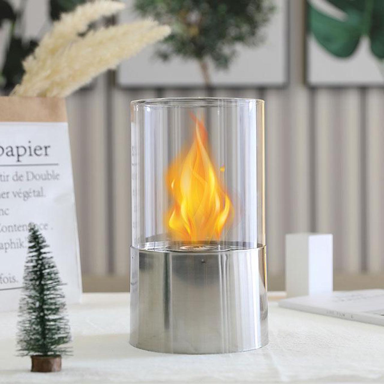 Alt view image 3 of 5 - JHY DESIGN Tabletop Fire Bowl Pot Indoor Outdoor Portable Tabletop Fireplace–Clean-Burning Bio Ethanol Ventless Fireplace (Large)