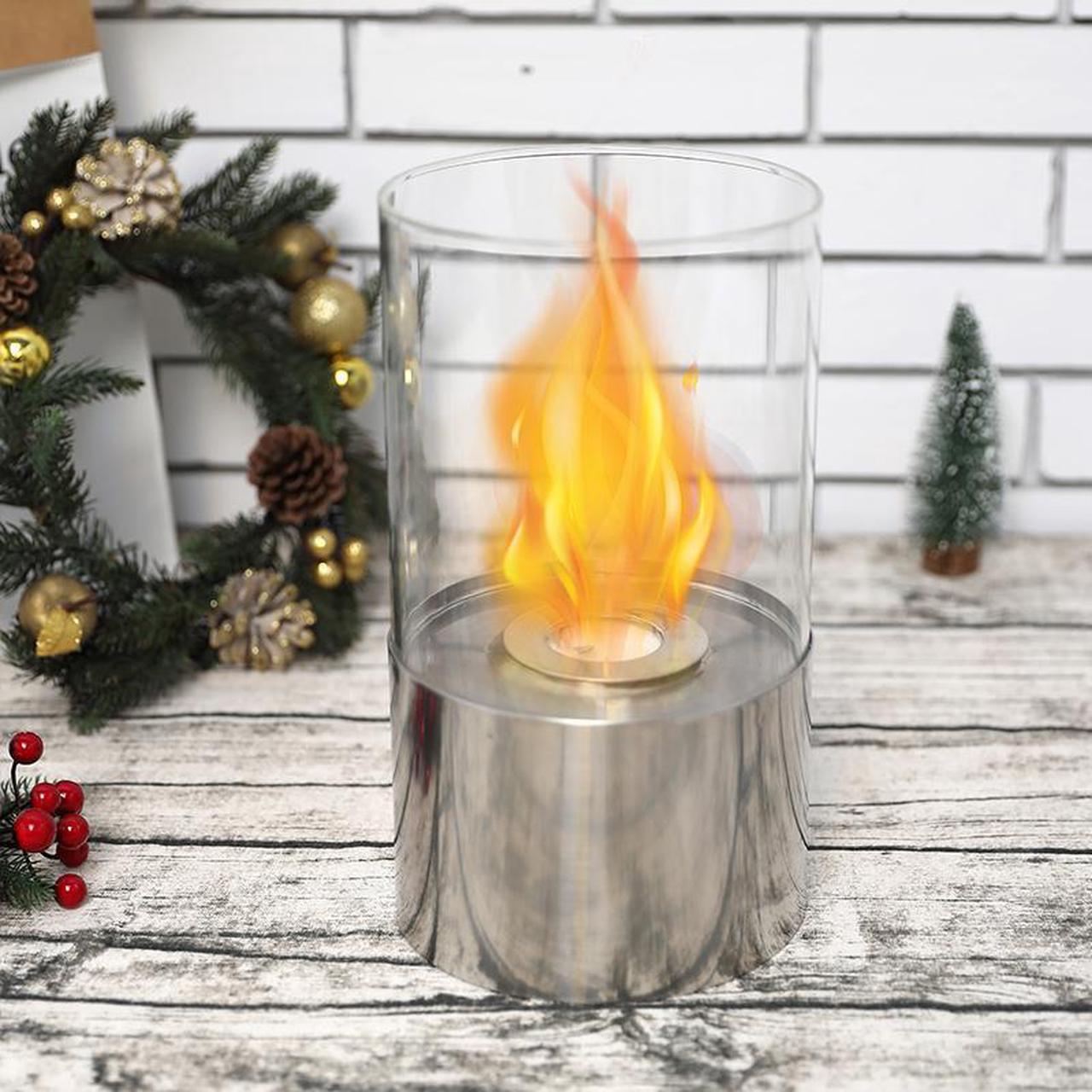 Alt view image 4 of 5 - JHY DESIGN Tabletop Fire Bowl Pot Indoor Outdoor Portable Tabletop Fireplace–Clean-Burning Bio Ethanol Ventless Fireplace (Large)