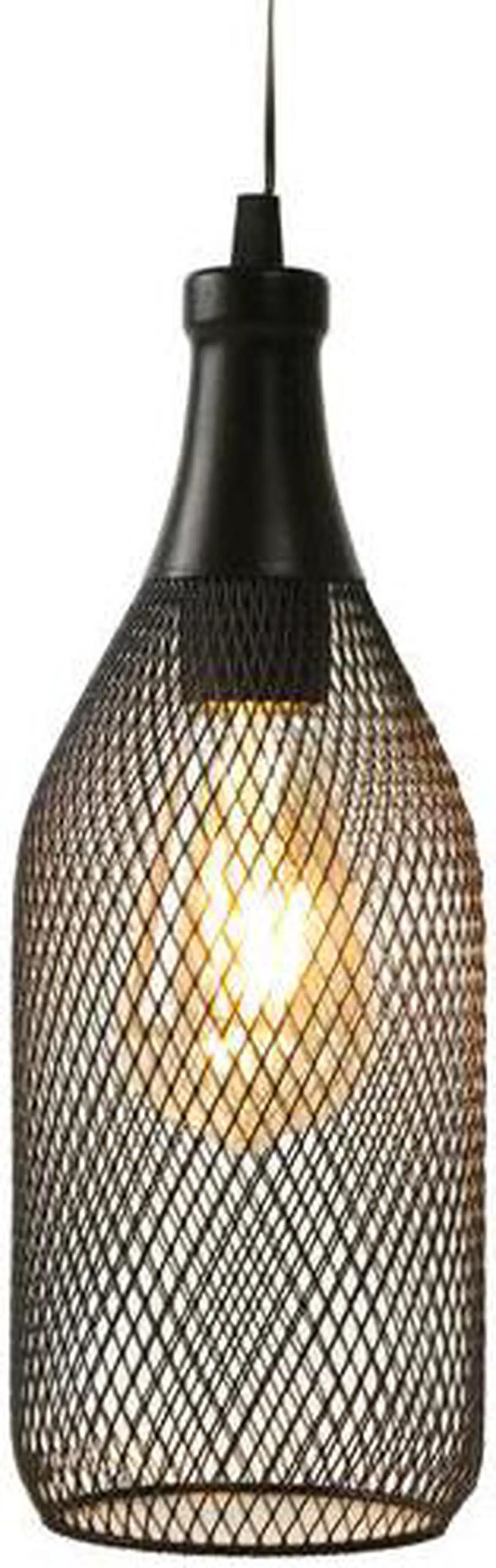 Alt view image 7 of 7 - JHY DESIGN Hanging Lamp Battery Powered Decorative Pendant Lamp Metal Cage Battery Lamp with 6 Hours Timer for Bar Bedroom Garden Bars Parties Patio Indoor Outdoor Living Room(Wine Bottle Shaped)