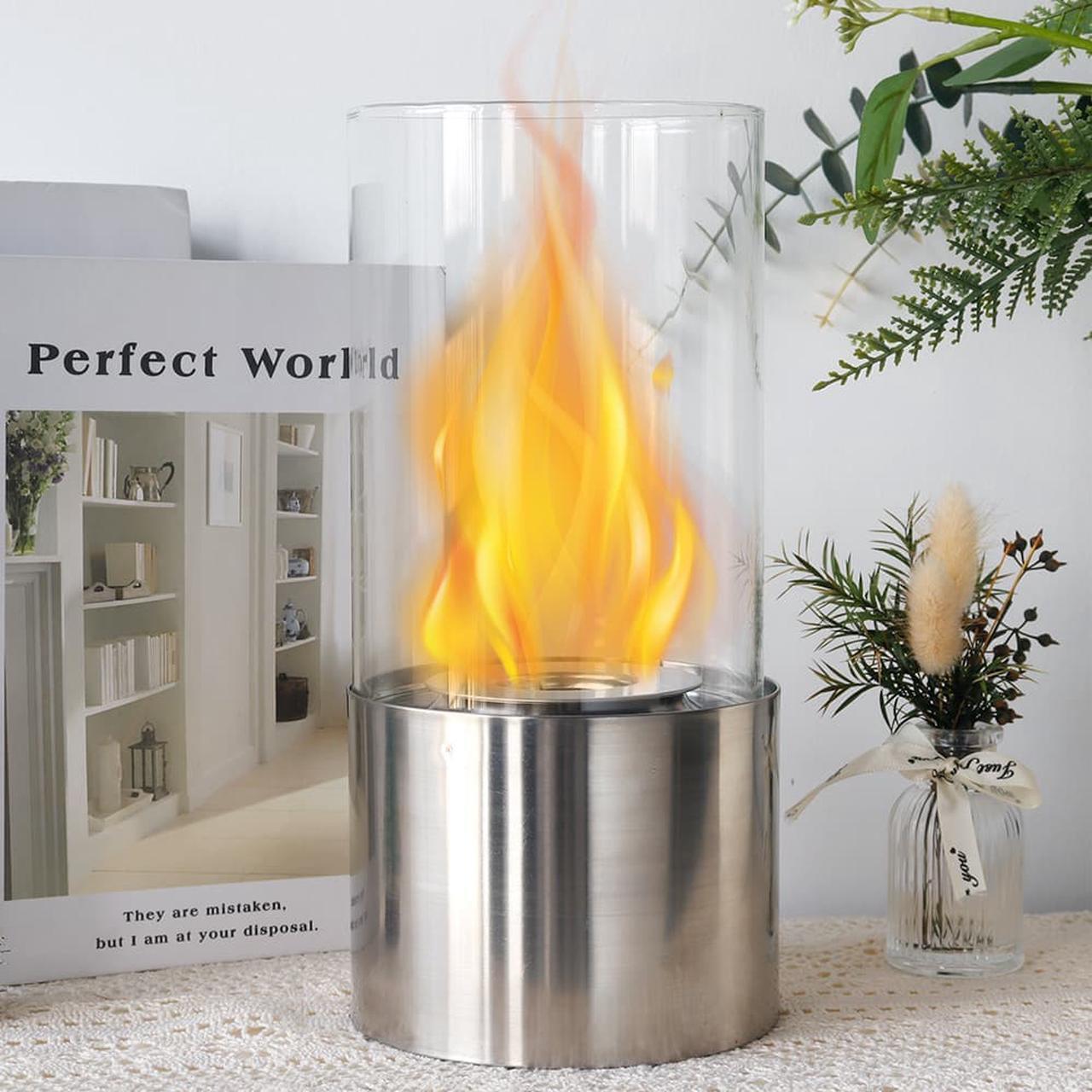 Alt view image 4 of 7 - Tabletop Fire Bowl Pot Indoor Outdoor Portable Tabletop Fireplace Glass Clean Burning Bio Ethanol Fireplace-Small