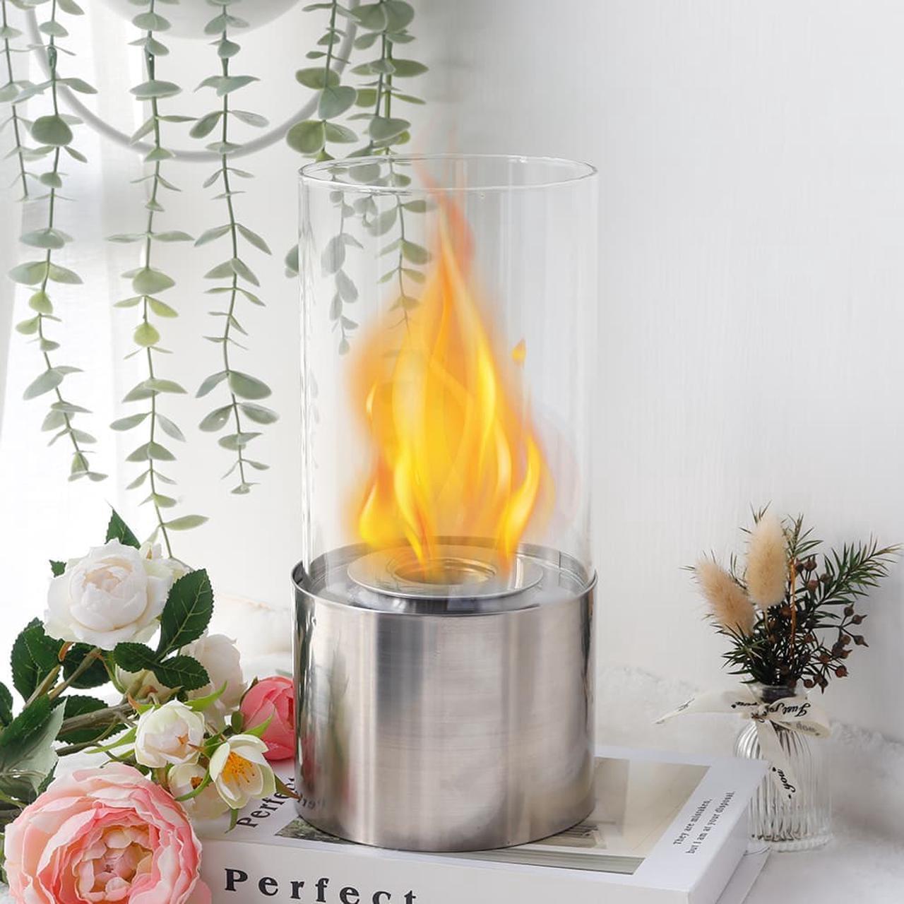 Alt view image 6 of 7 - Tabletop Fire Bowl Pot Indoor Outdoor Portable Tabletop Fireplace Glass Clean Burning Bio Ethanol Fireplace-Small