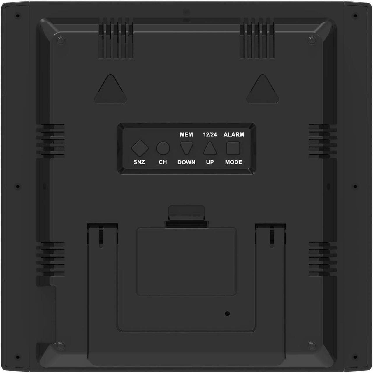 Alt view image 3 of 3 - Geevon Digital Atomic Wall Clock,Auto-Set Atomic Alarm Clock with Indoor Outdoor Temperature,Calendar,Moon Phase for Home Office Elderly(1 Wireless Outdoor Sensor) Update