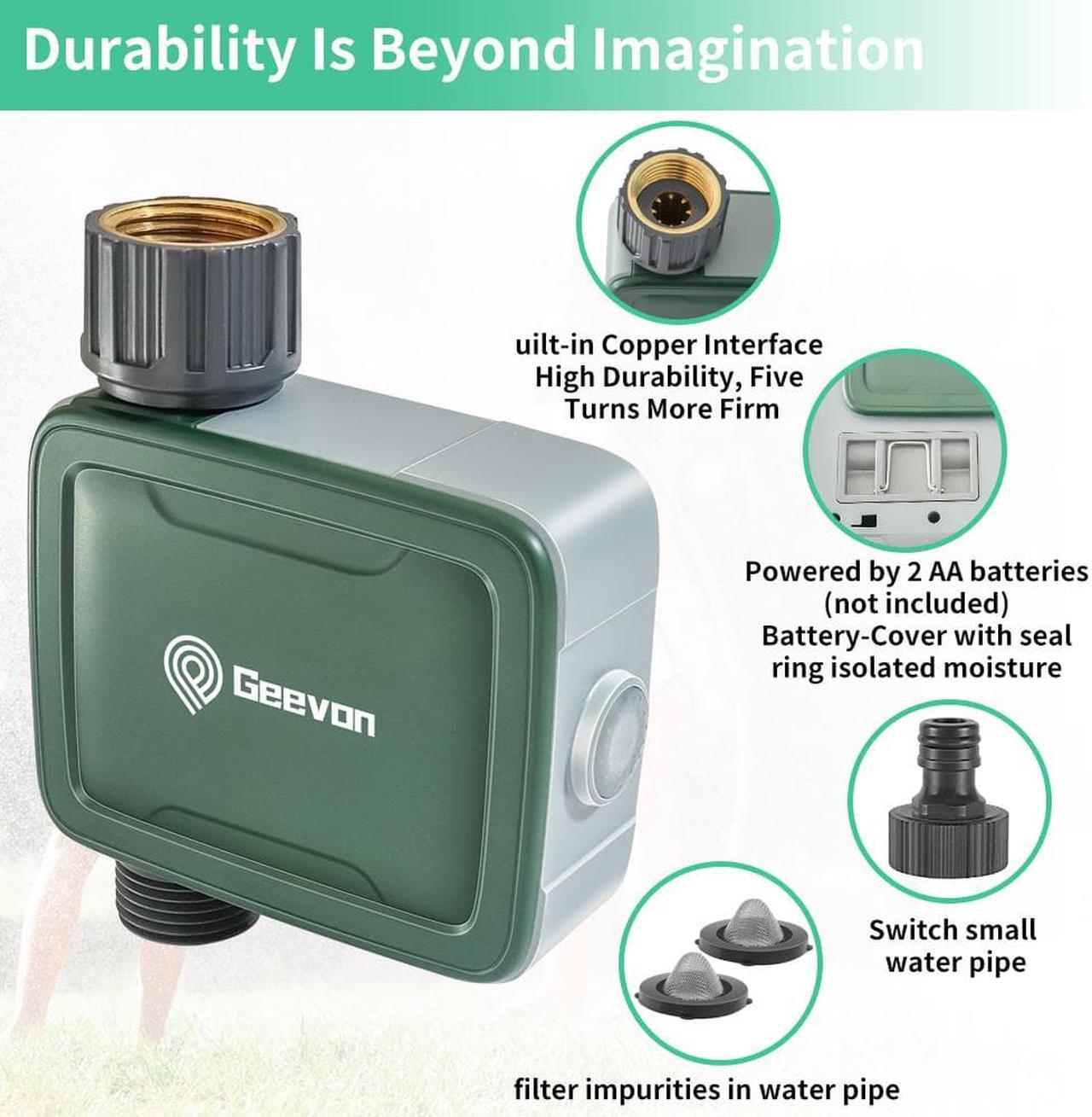 Alt view image 2 of 6 - Geevon Sprinkler Lawn Sprinkler Controller Irrigation System Valve Timer Wireless Water Timer Smart Garden Hose Faucet Timer