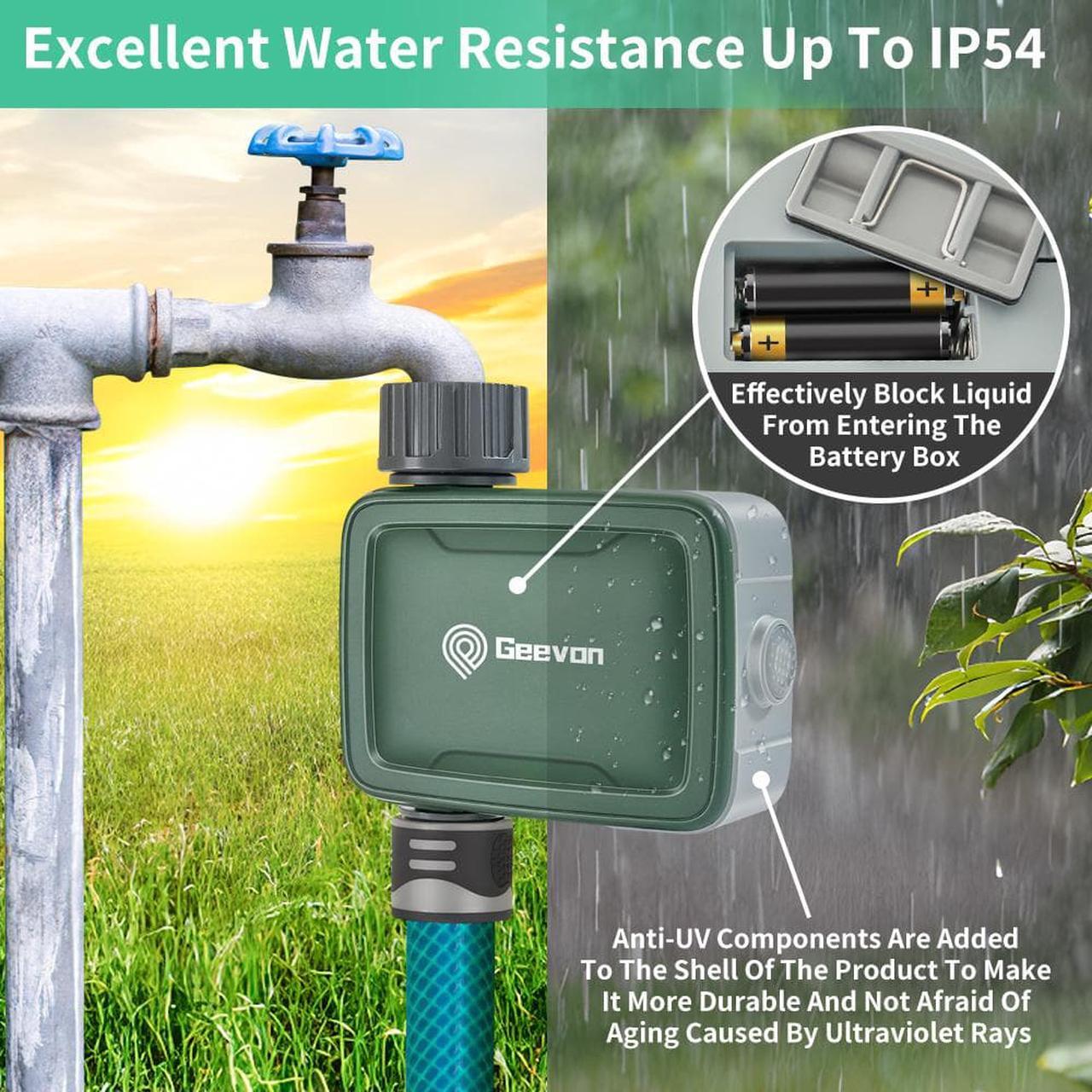 Alt view image 5 of 6 - Geevon Sprinkler Lawn Sprinkler Controller Irrigation System Valve Timer Wireless Water Timer Smart Garden Hose Faucet Timer