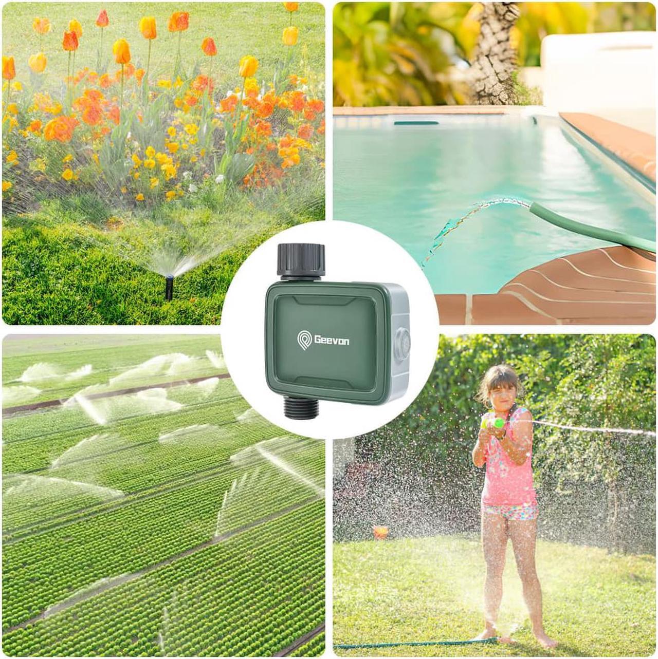 Alt view image 6 of 6 - Geevon Sprinkler Lawn Sprinkler Controller Irrigation System Valve Timer Wireless Water Timer Smart Garden Hose Faucet Timer