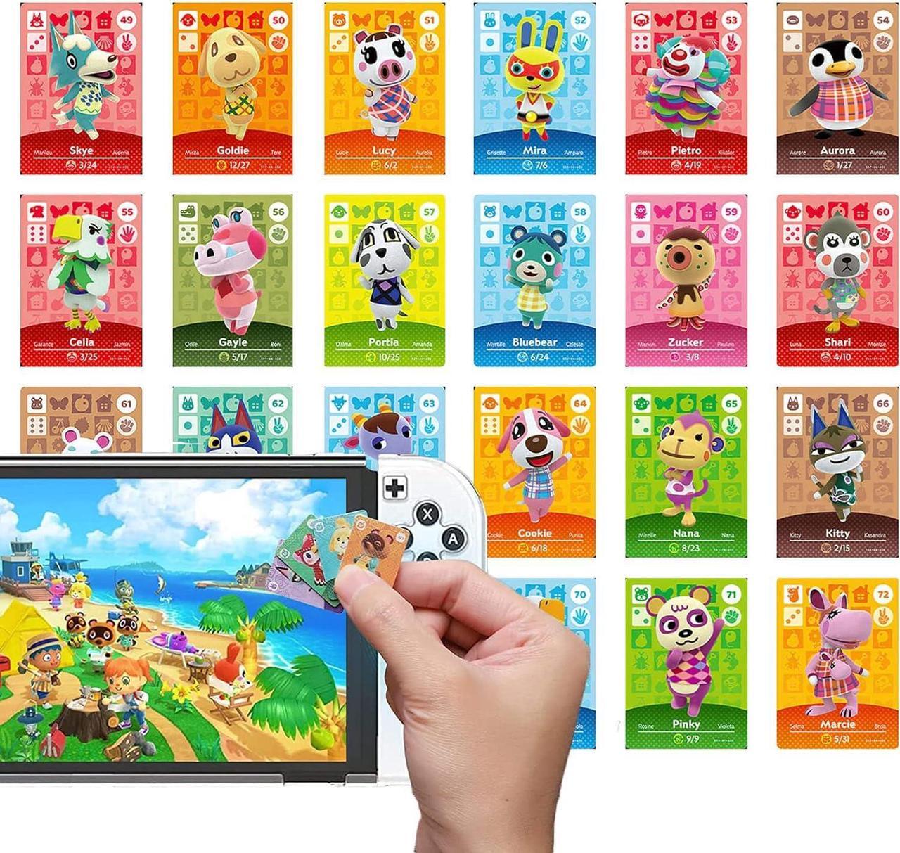 Alt view image 2 of 3 - 48 PCS Series 5 Animal Crossing Amiibo Cards Tag Character Villager Cards Compatible with Animal Crossing New Horizons Mini Cards Size