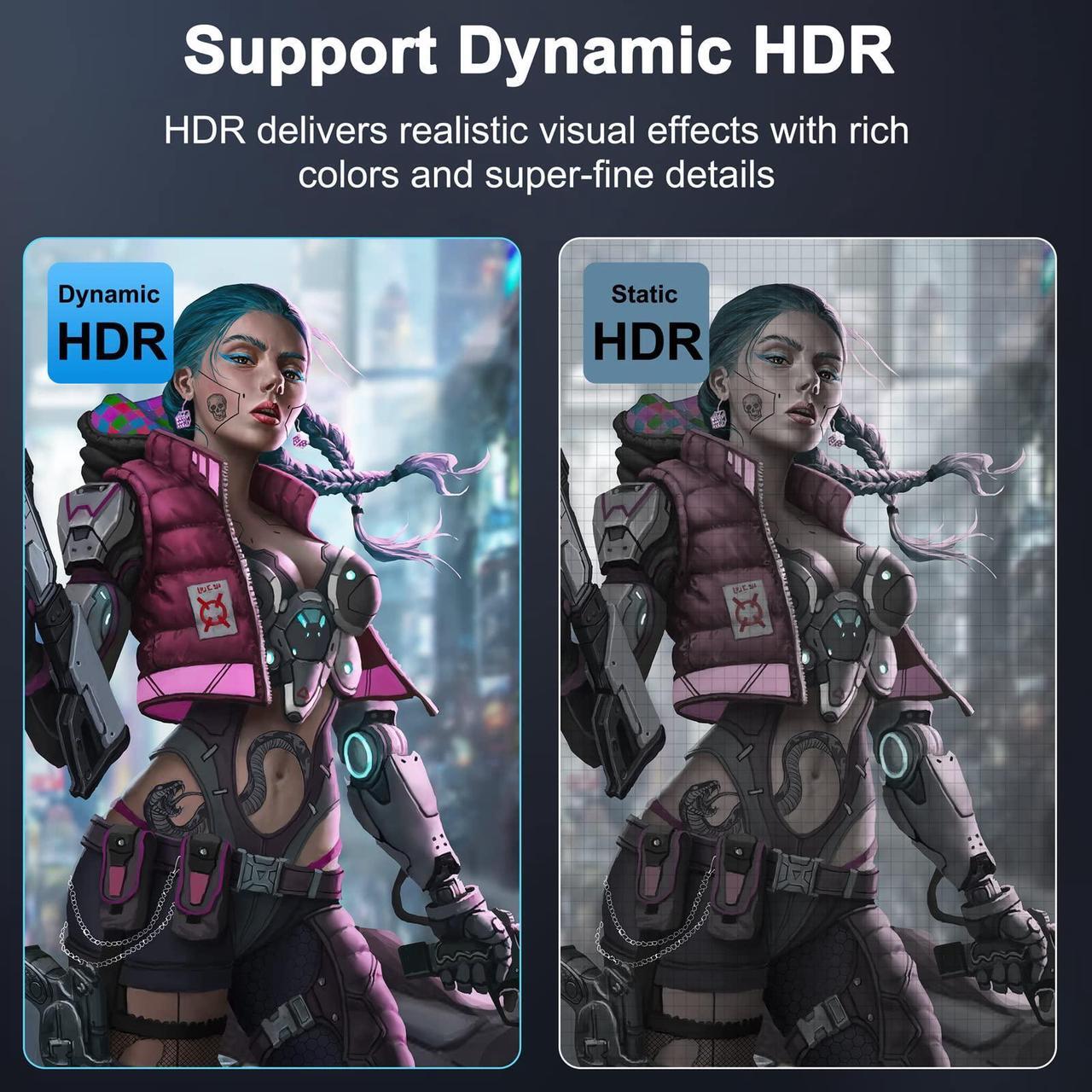 Alt view image 5 of 6 - Bailink 8K 4K DisplayPort Cable, 6.6ft DP Cable 1.4 [VESA Certified, 8K@60Hz, 4K@144Hz, 2K@240Hz], Bradied High Speed Display Port Cable 144Hz, for Gaming Monitor, HDR/FreeSync/G-Sync, Graphics Card