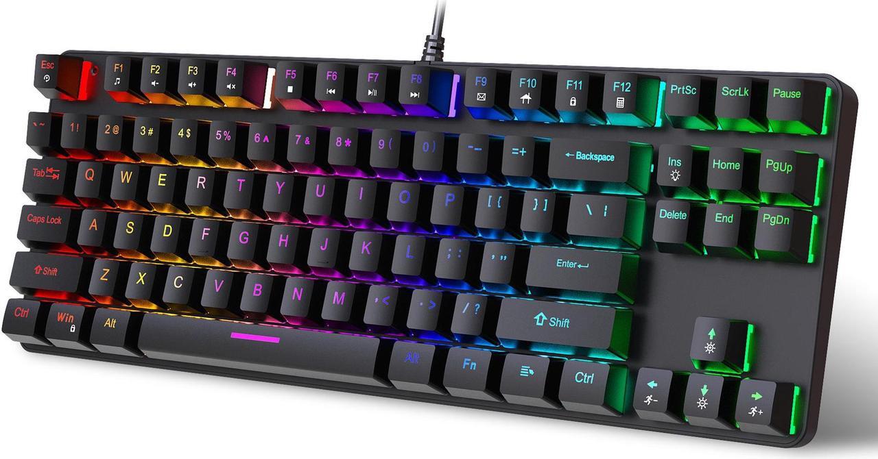 Main image of Bailink TKL True Mechanical Gaming Keyboard, RGB LED Rainbow Backlit 60% keyboard with Blue Switches, 17 LED Lighting Modes, 100% Anti-Ghosting Waterproof Keyboard for PC/Mac Laptop IBM PC PS4 PS5 Xbo
