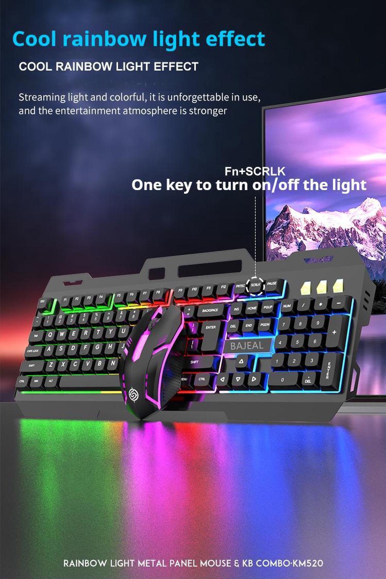 Alt view image 3 of 7 - Wired Membrane Gaming Keyboard, Backlit RGB LED, Metal Base, Phone Holder, 12 Multimedia Function Quiet Keys-for Computer, PC, Desktop, Gamer,Black