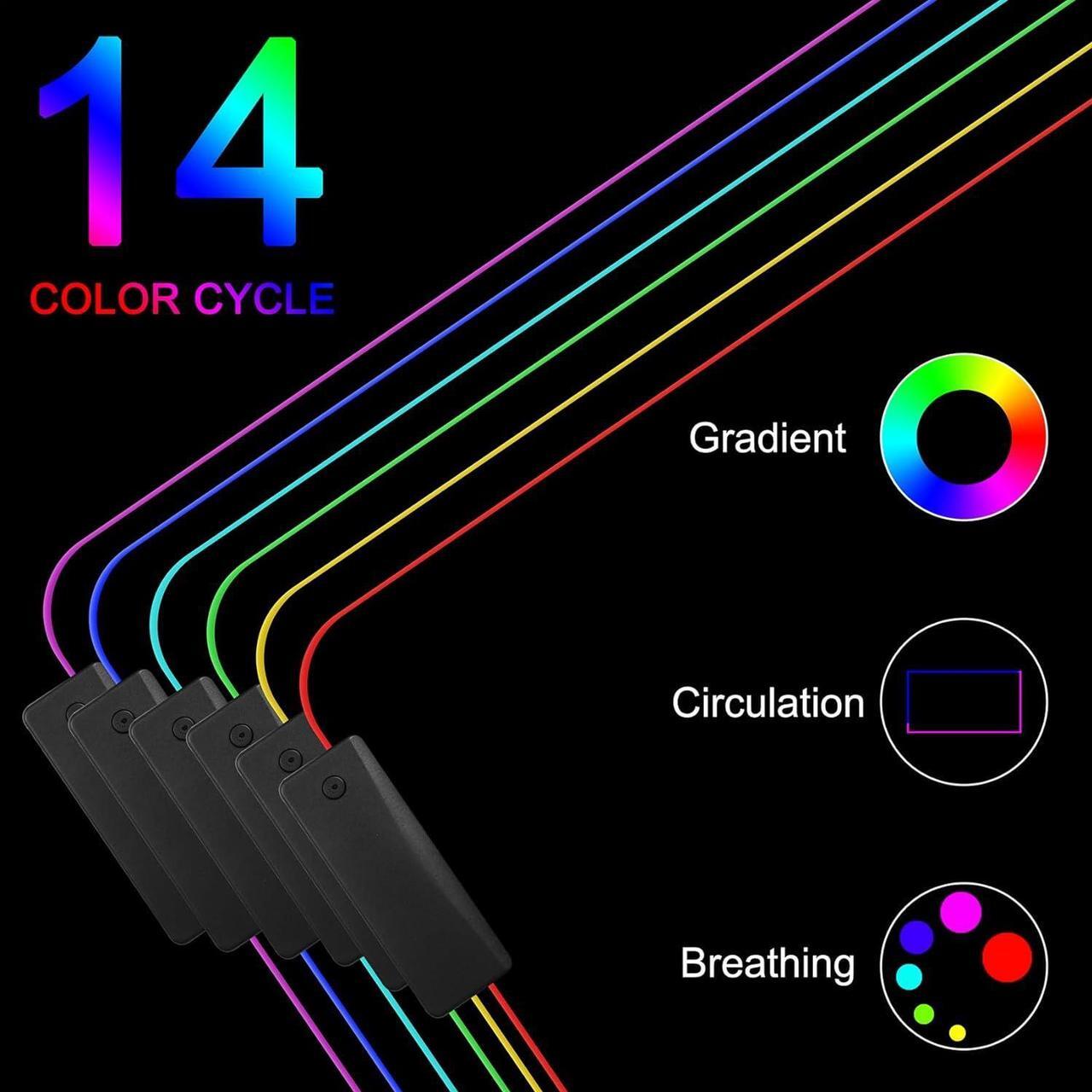 Alt view image 2 of 7 - Bailink Gaming Mouse Pad RGB Mouse Pad with 4 Port USB Ports and 14 Lighting Modes Large Non-Slip Rubber Base Waterproof Mouse Pad for Games, MacBook, PC, Laptop, 31.5x11.8x0.16 inch,Black