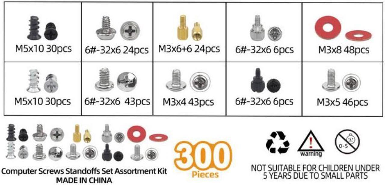 Alt view image 2 of 7 - 300PCS Personal Computer Tower Screw Standoffs Set PC Installation Assortment Kit for 2.5" SSD HDD, Computer Case, Motherboard, Fan Power Supply, Graphics, Hard Drivers and CD-ROM Drives