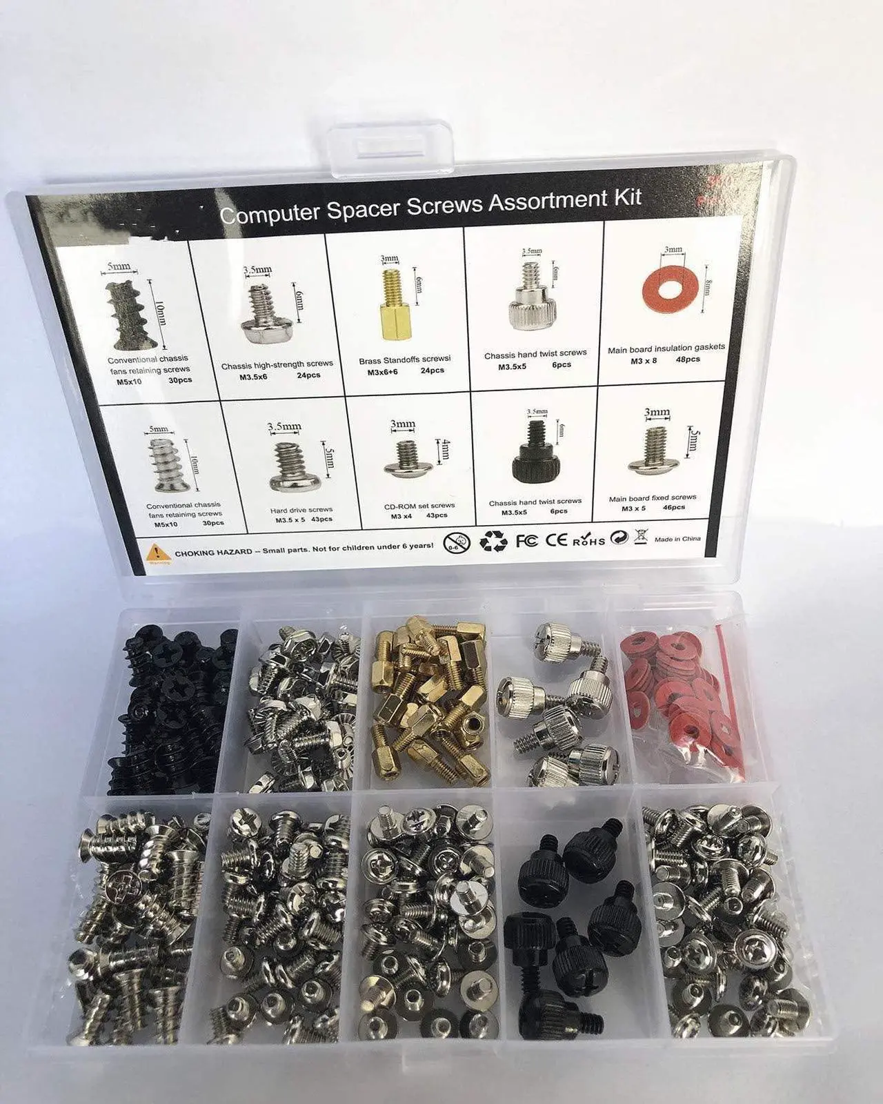 Alt view image 6 of 7 - 300PCS Personal Computer Tower Screw Standoffs Set PC Installation Assortment Kit for 2.5" SSD HDD, Computer Case, Motherboard, Fan Power Supply, Graphics, Hard Drivers and CD-ROM Drives
