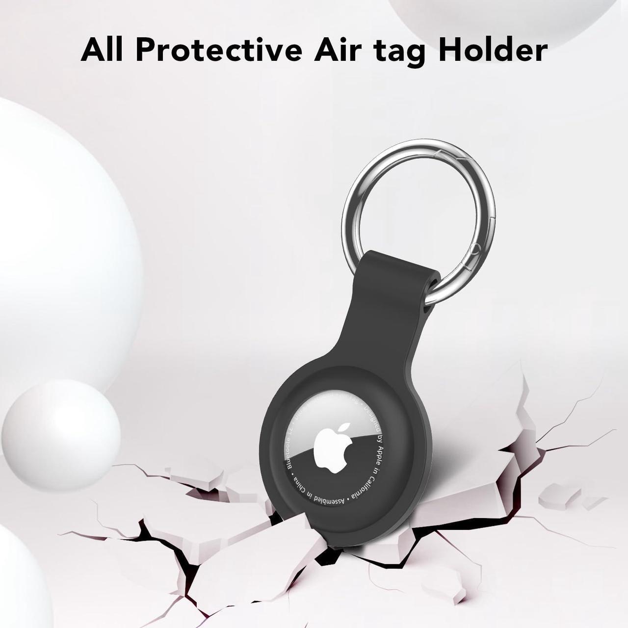 Alt view image 6 of 7 - 4 Pack, IPX8 Waterproof Airtag Holder for Apple Air Tags,Shockproof GPS Cover [Anti-Scratch] [PC+Silicone] Air-Tag Item Finders Case for Pets,Kids,Luggages-Black/Blue/White/Red